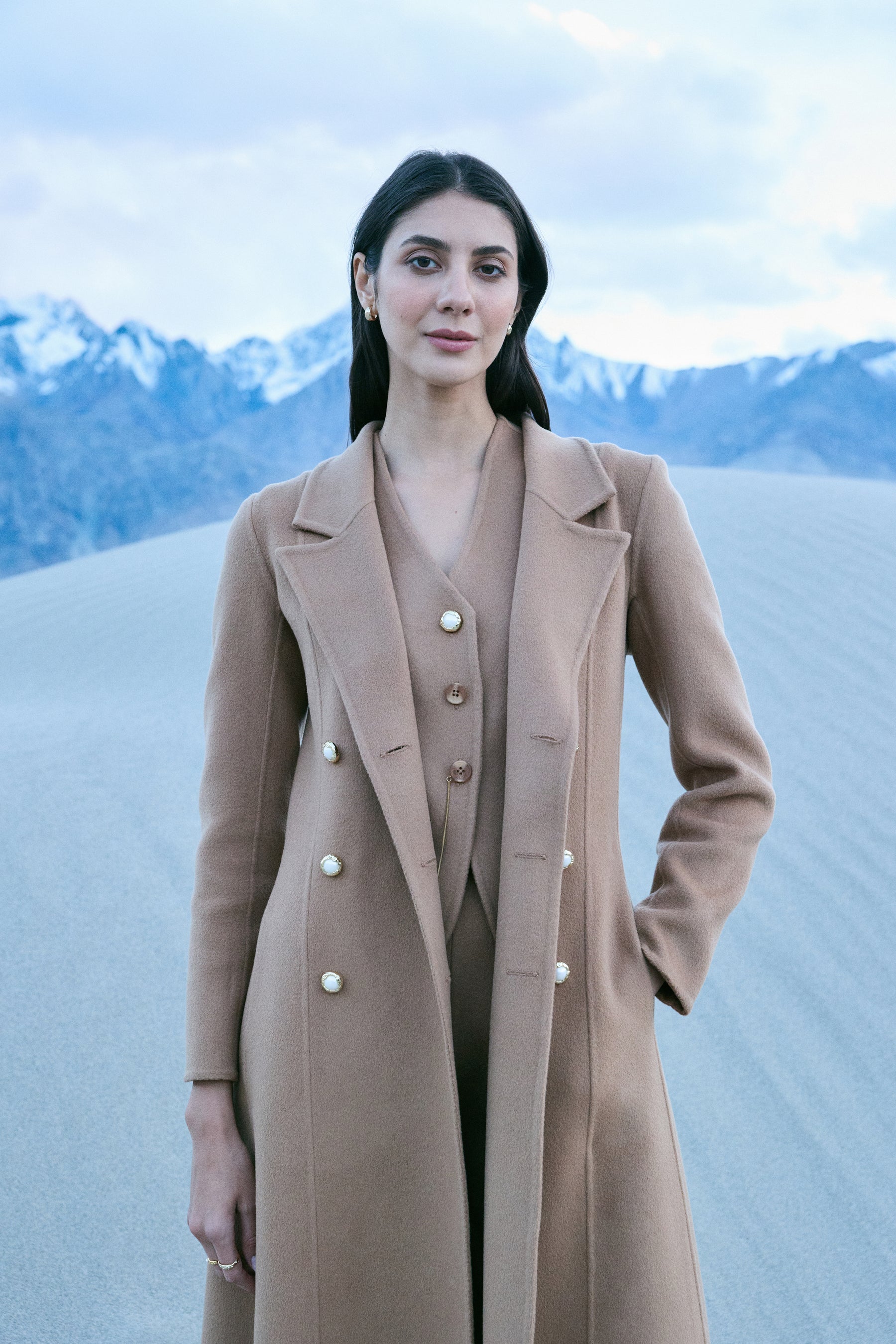 Cashmere-Silk-Merino Blend Waistcoat (Warm Honey)