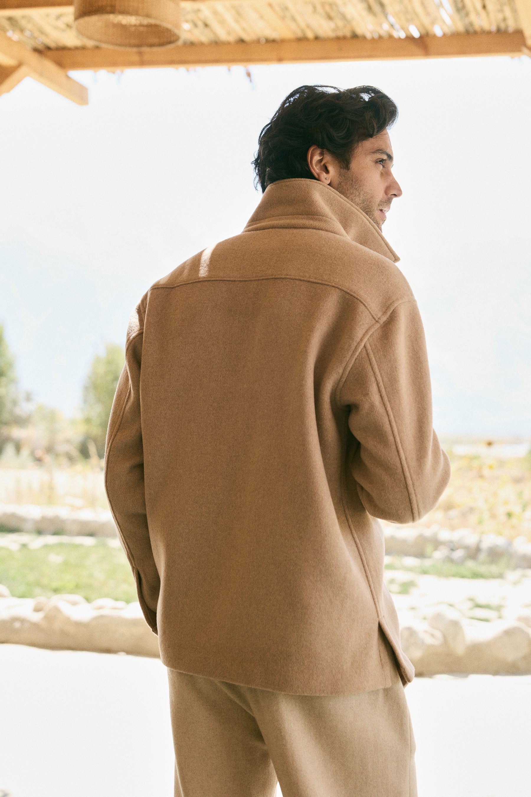 Valley Button Print Overshirt -Man (Oatmeal)
