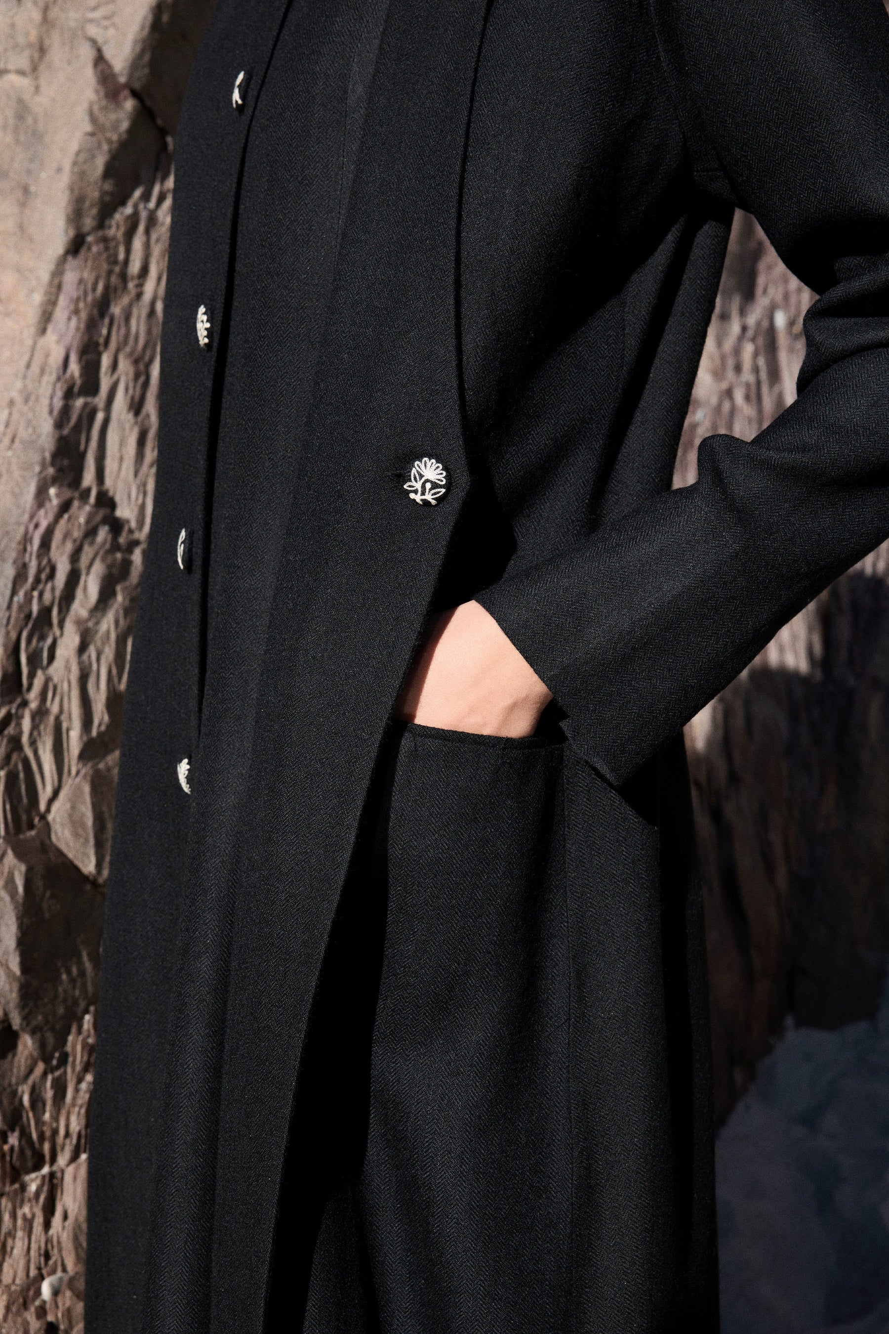 Moriri Woollen Overlay Dress (Black)