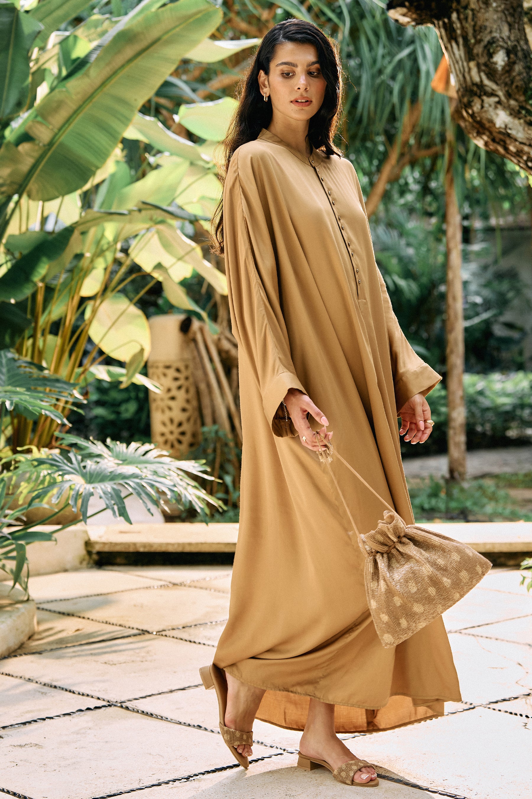 Dusk Kaftaan Dress (Sand)