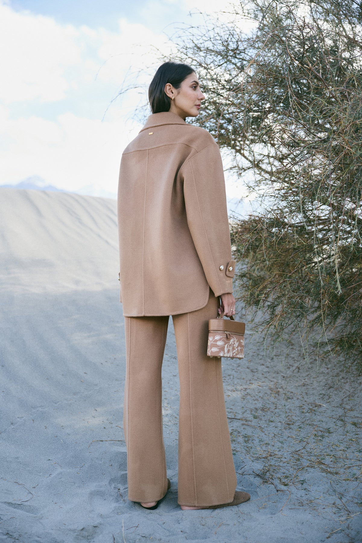 Cashmere-Silk-Merino Blend Short Coat & Cashmere-Silk-Merino Blend Pants (Warm Honey)