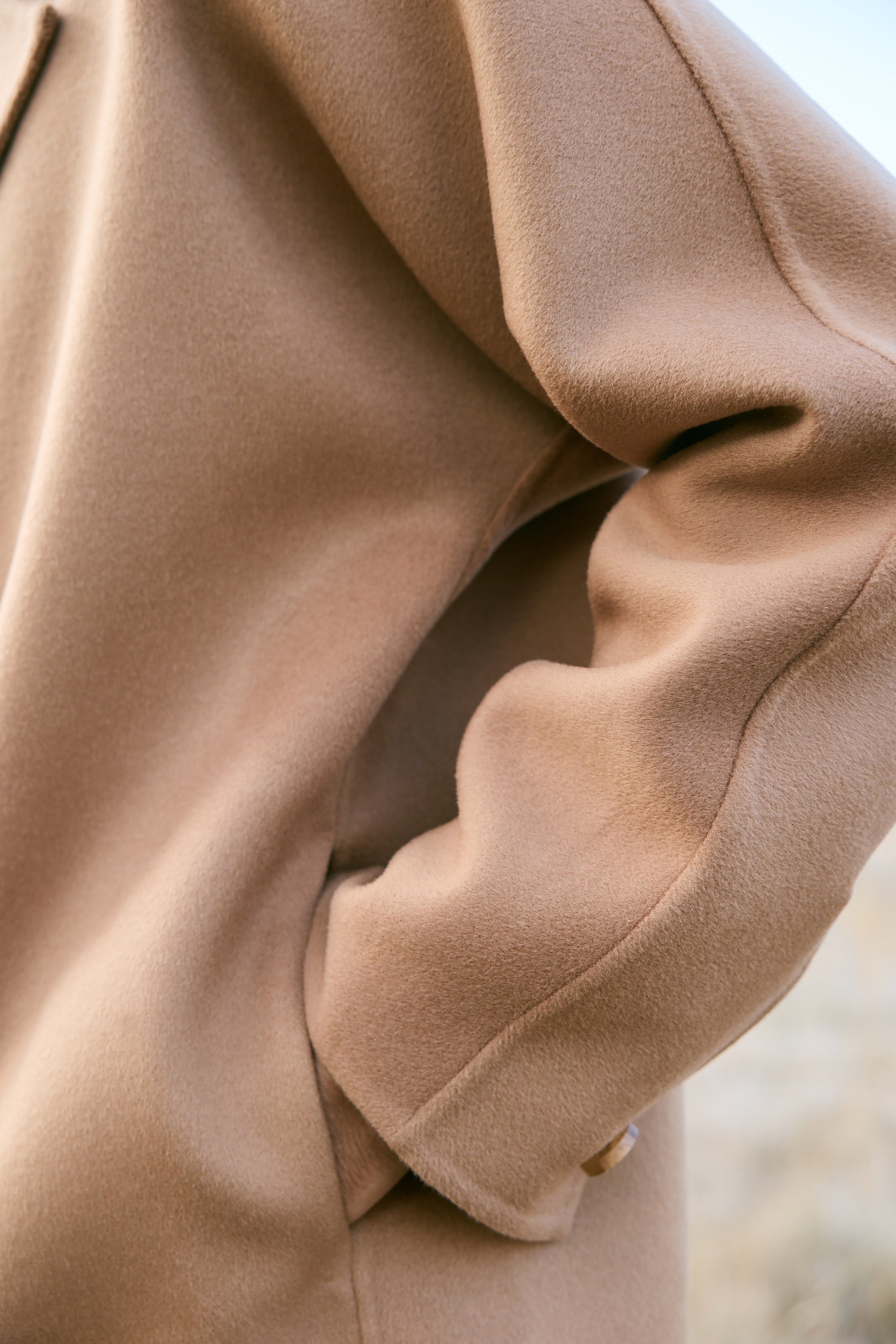 Cashmere-Silk-Merino Blend Short Coat-MAN (Warm Honey)