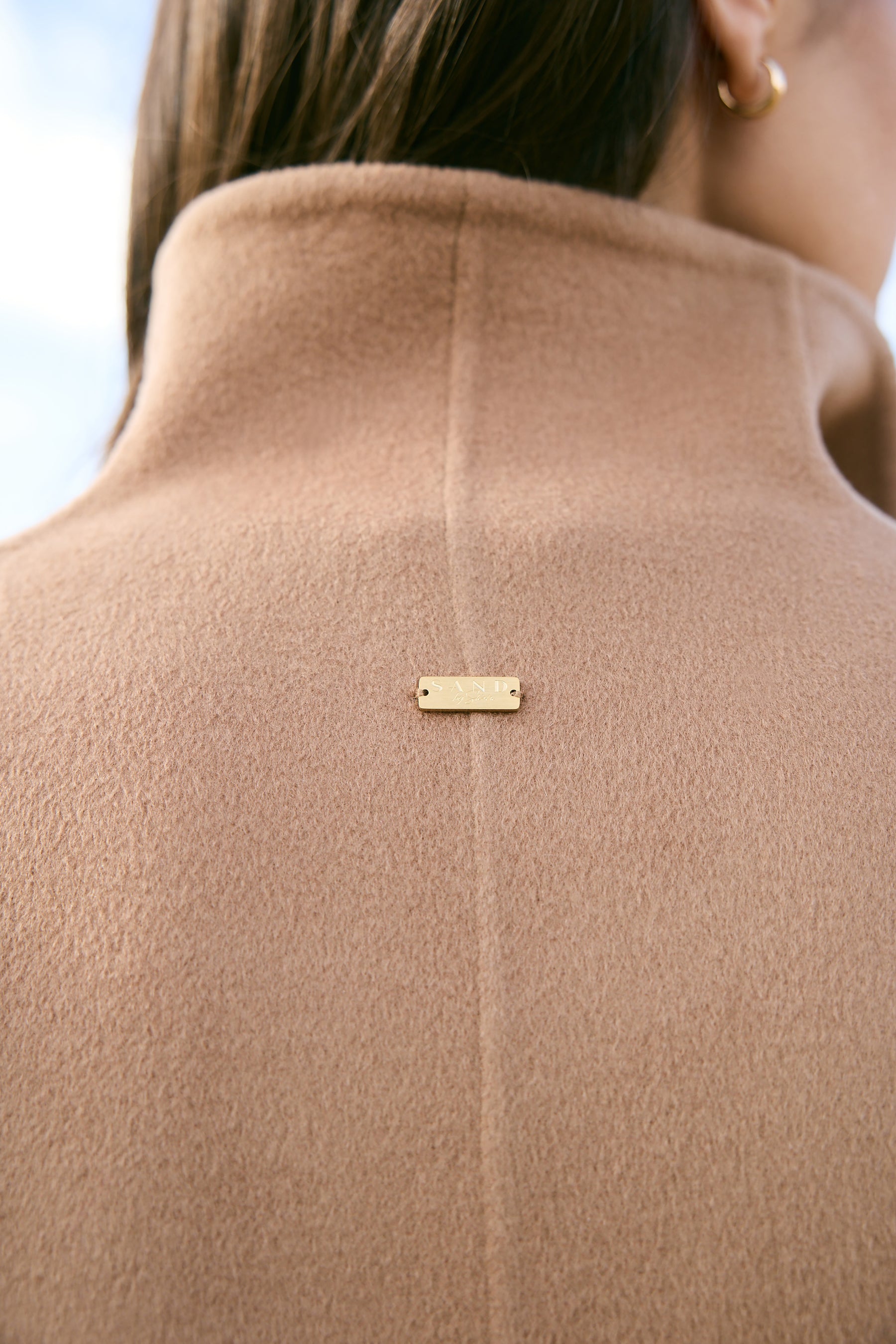 Cashmere-Silk-Merino Blend Wrap Coat (Warm Honey)