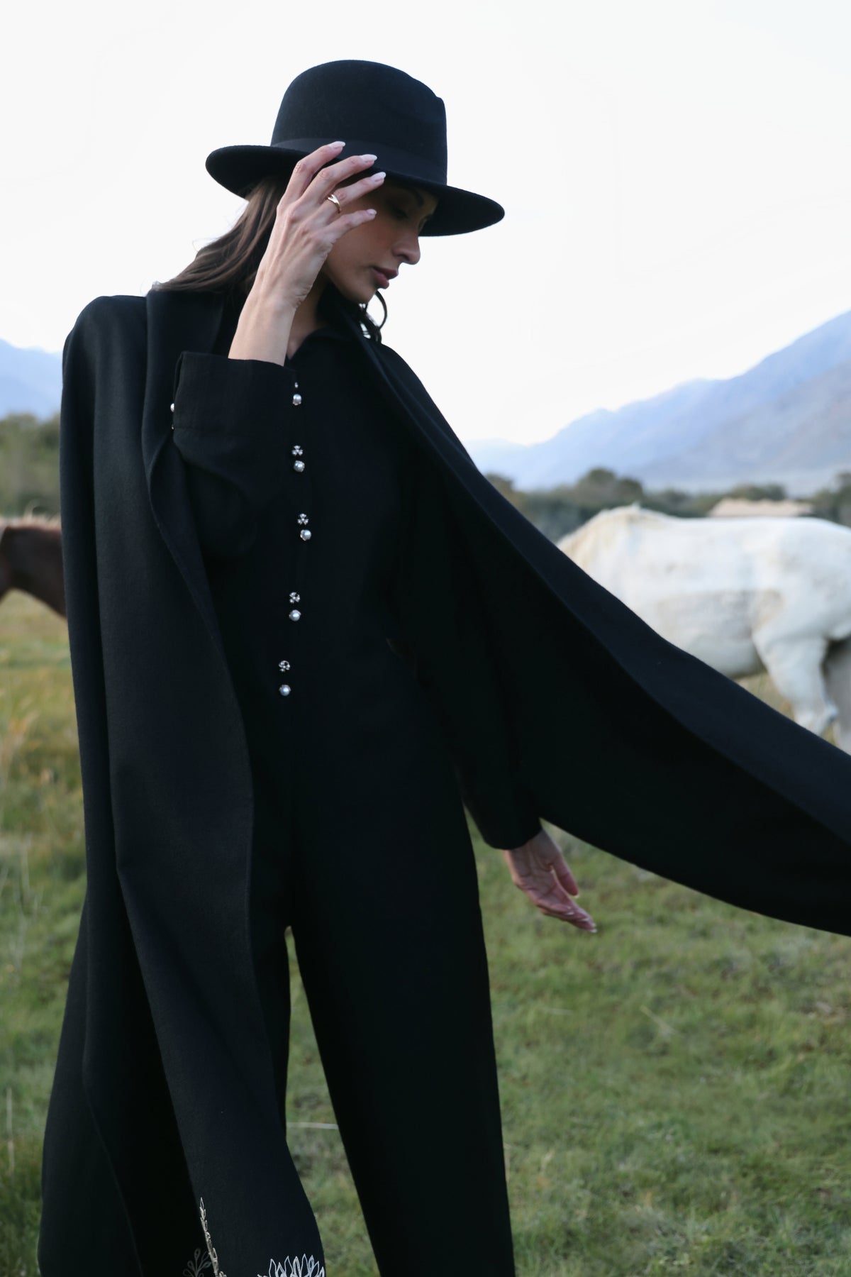 Still Night Woollen Jumpsuit (Black)
