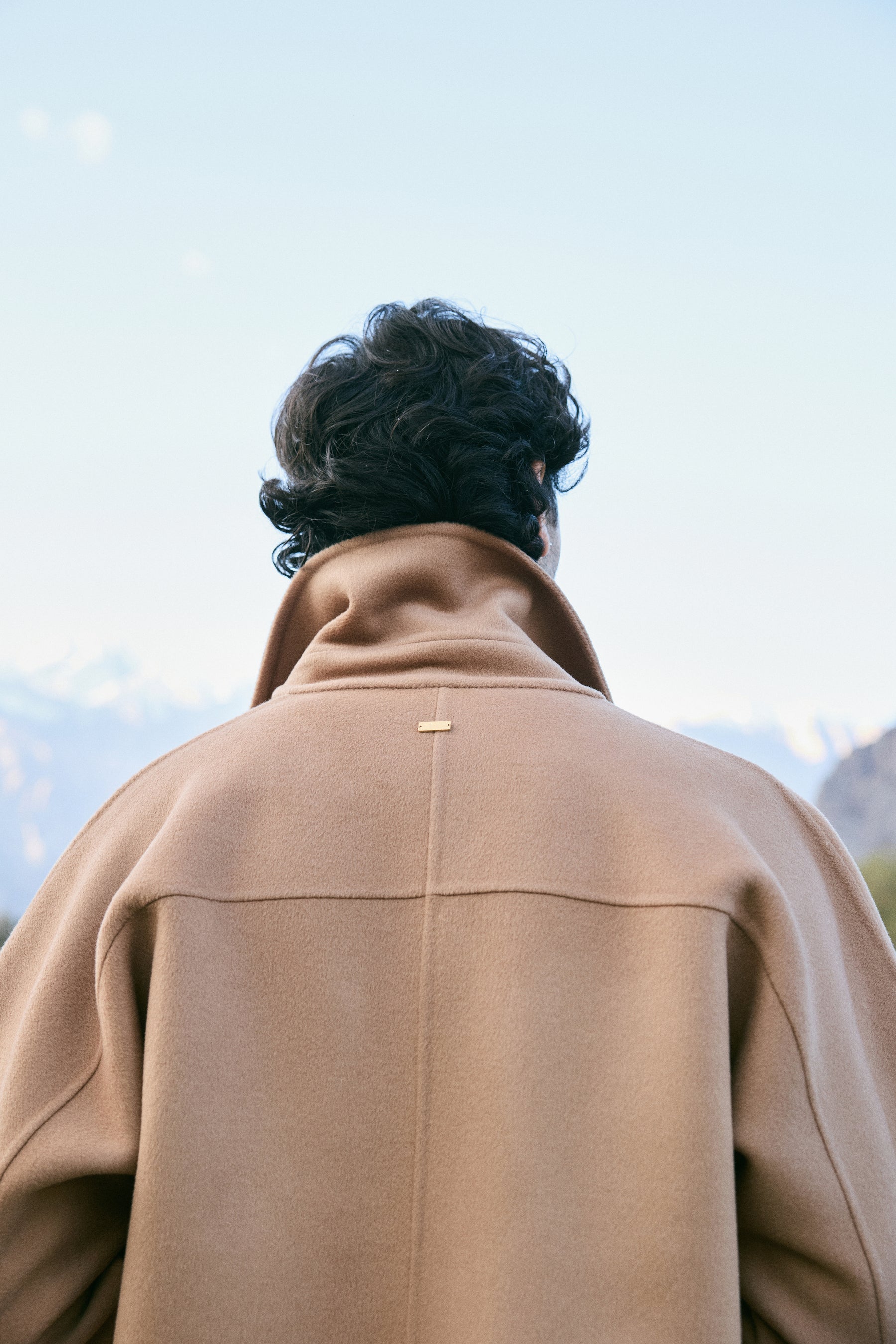 Cashmere-Silk-Merino Blend Short Coat-MAN (Warm Honey)