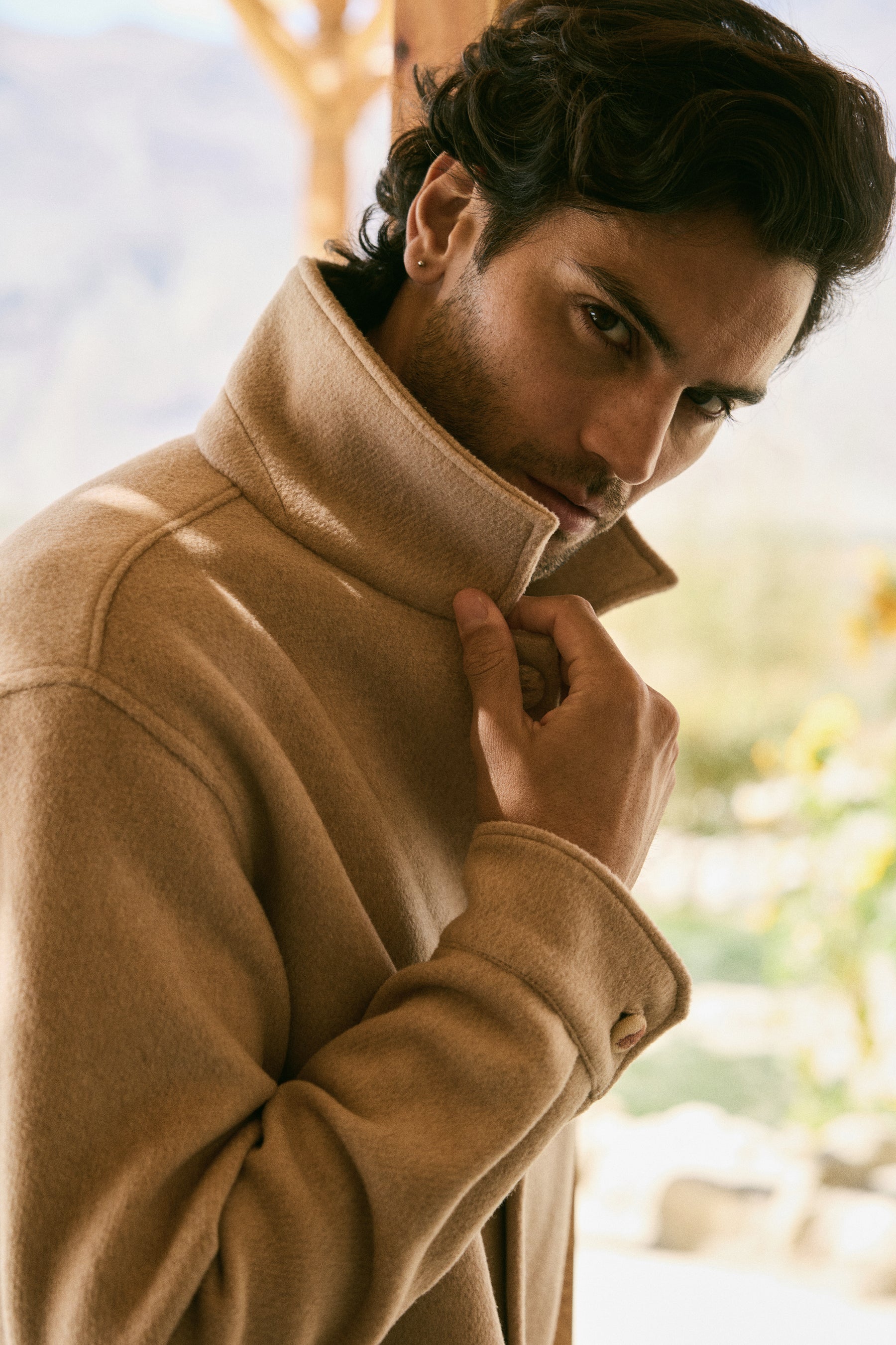 Valley Button Print Overshirt -Man (Oatmeal)