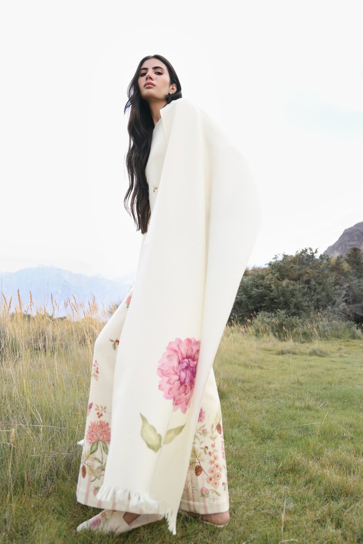 Autumn Bloom Woollen Jumpsuit (Ivory Alpine Botanics)