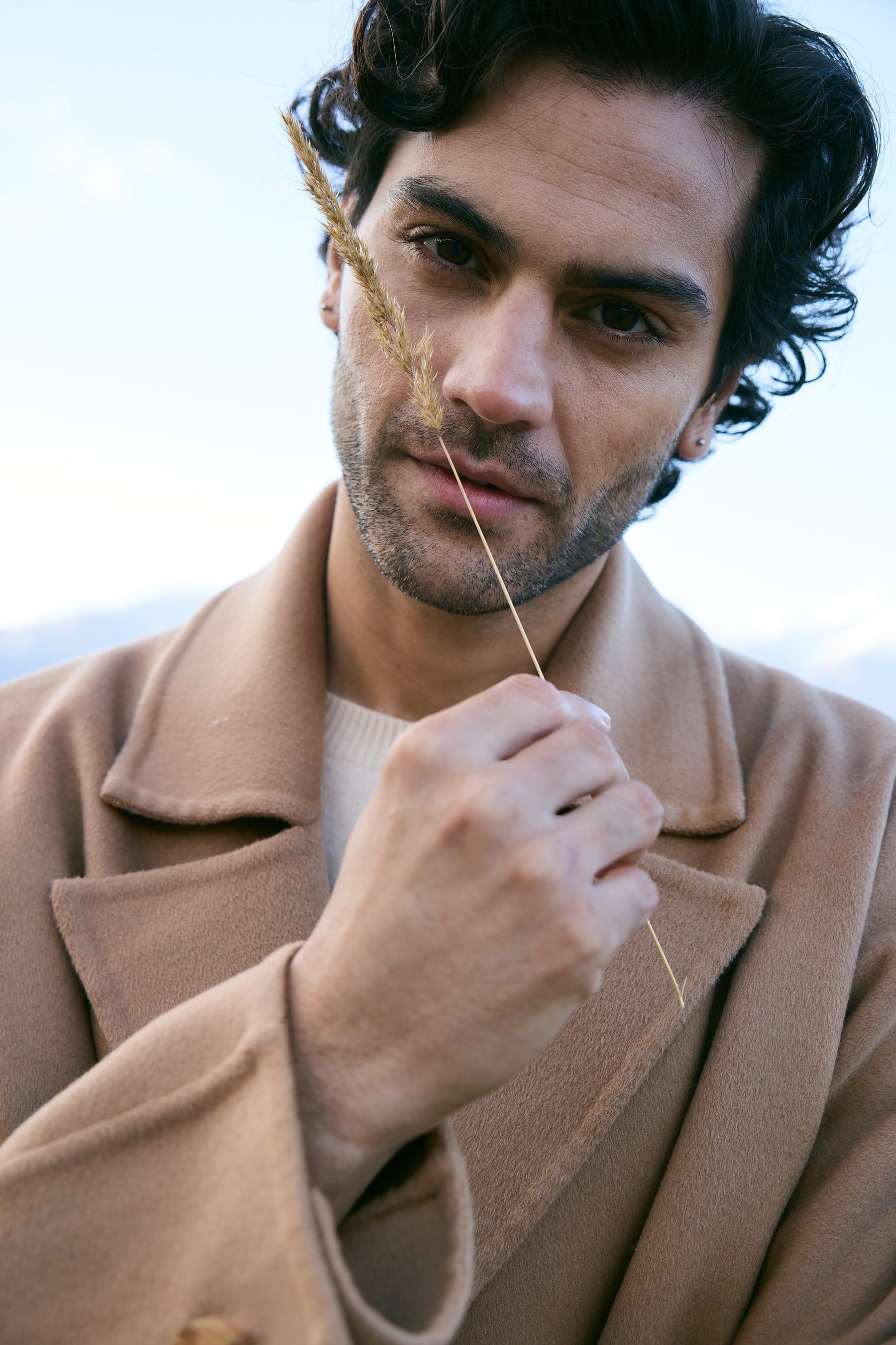 Cashmere-Silk-Merino Blend Short Coat-MAN (Warm Honey)