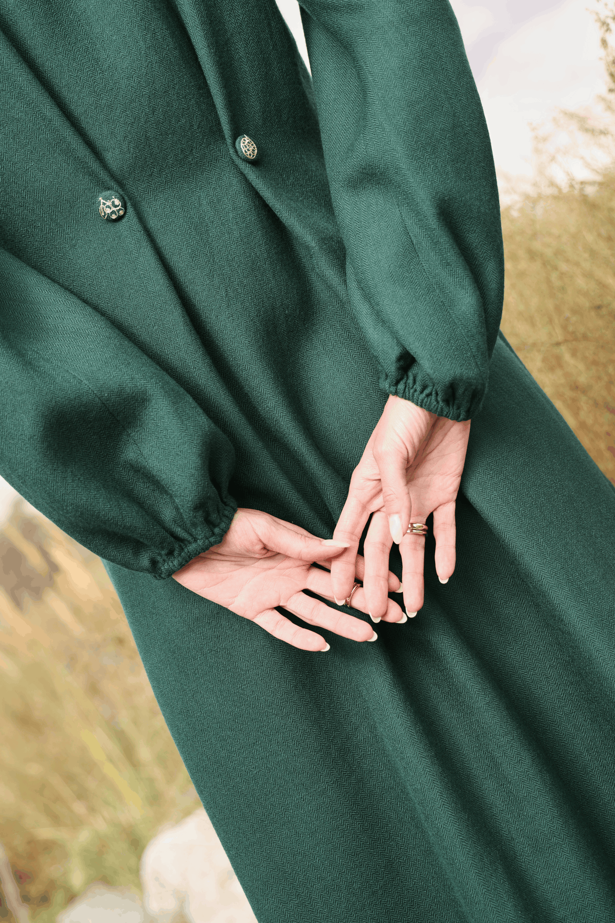 Ivy Woollen Dress (Forest Pine)