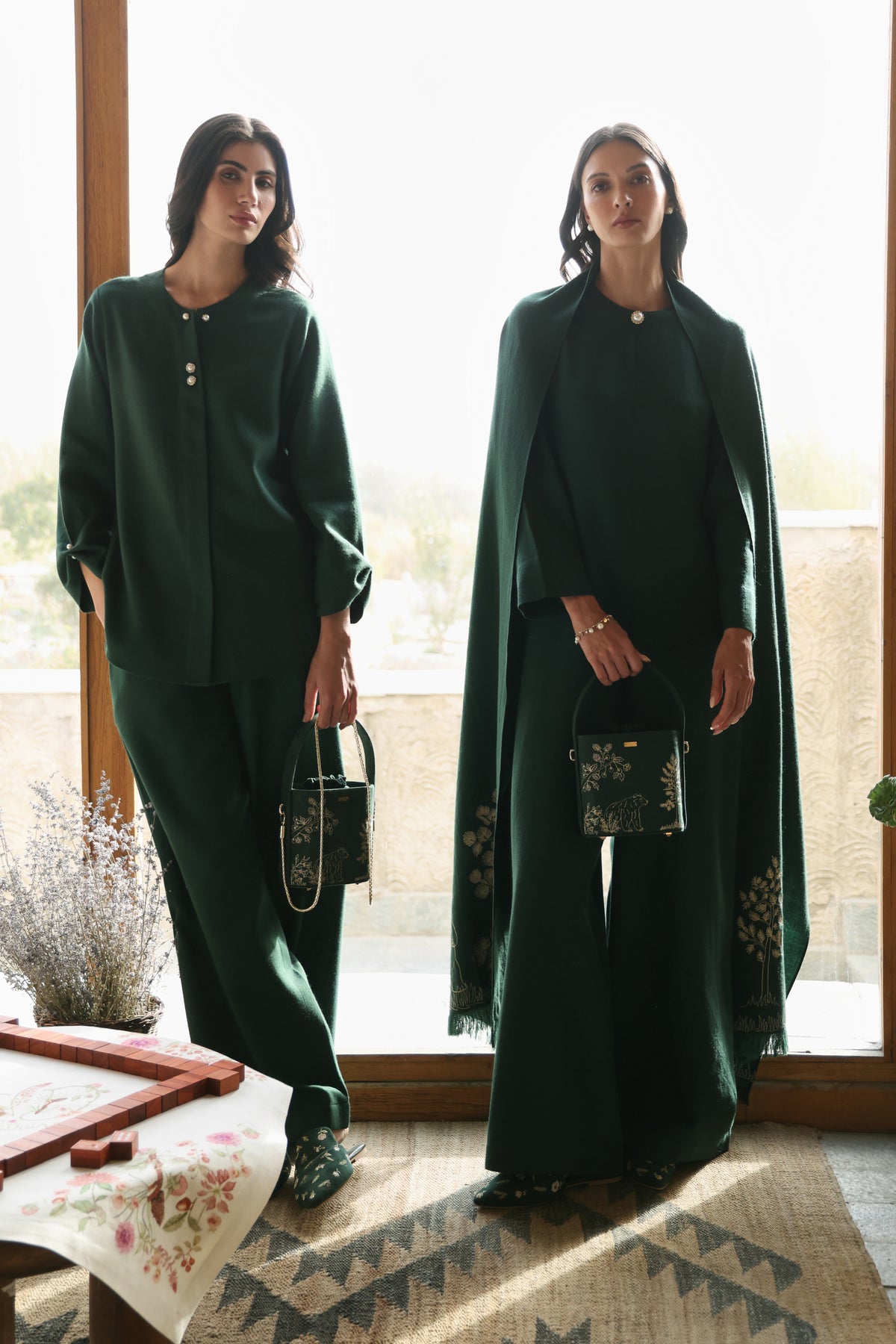 Evergreen Woollen Jumpsuit (Forest Pine)