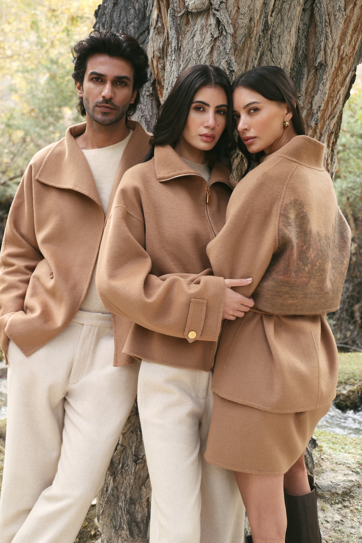Outlands Merino Wool Blend Trench Jacket (Caramel)