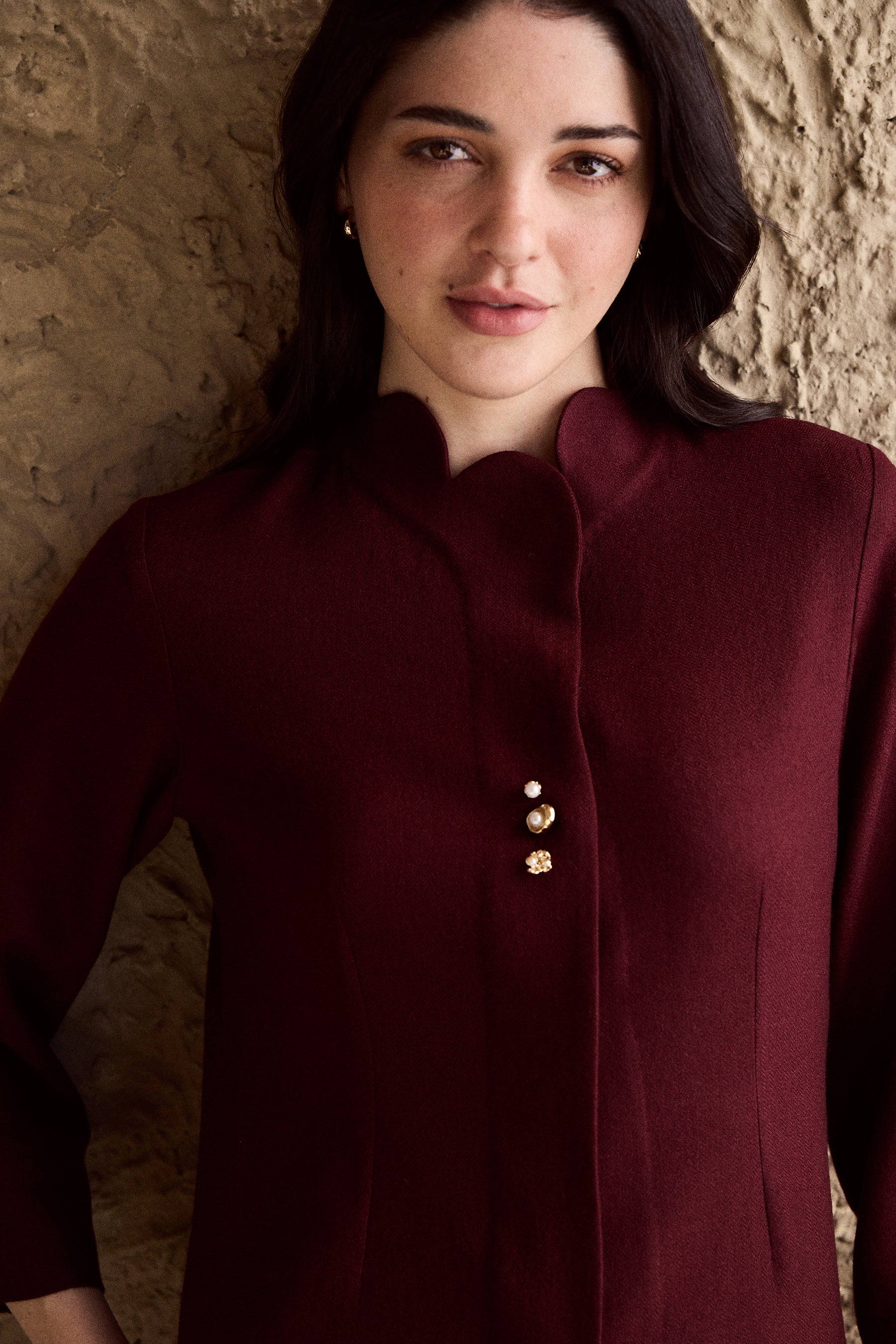 Aira Woollen Top (Merlot)