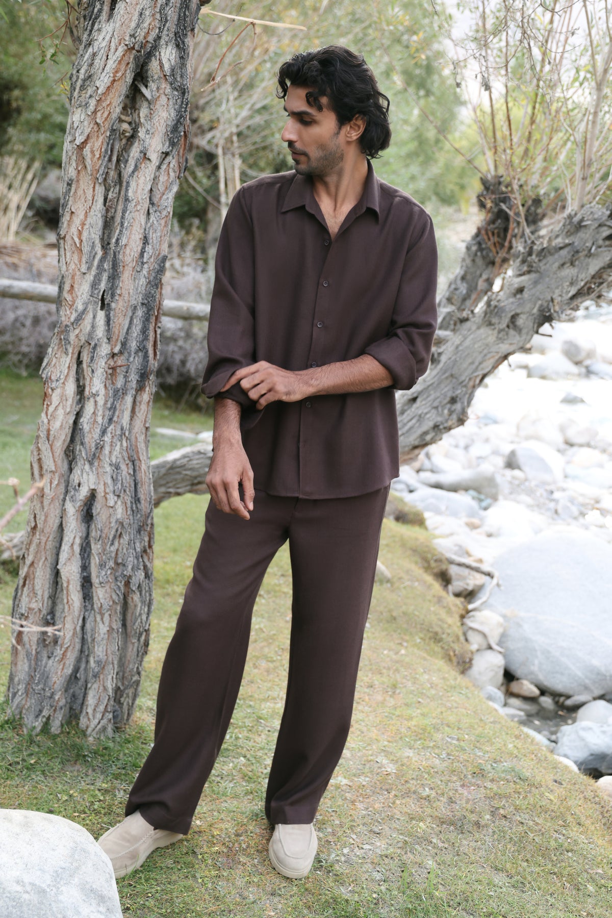 Fallow Woollen Shirt- MAN (Cocoa) & Fallow Woollen Pants- MAN (Cocoa)