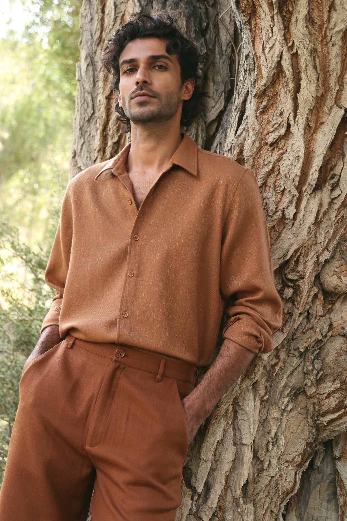 Autumn Chill Woollen Shirt- MAN (Maple)