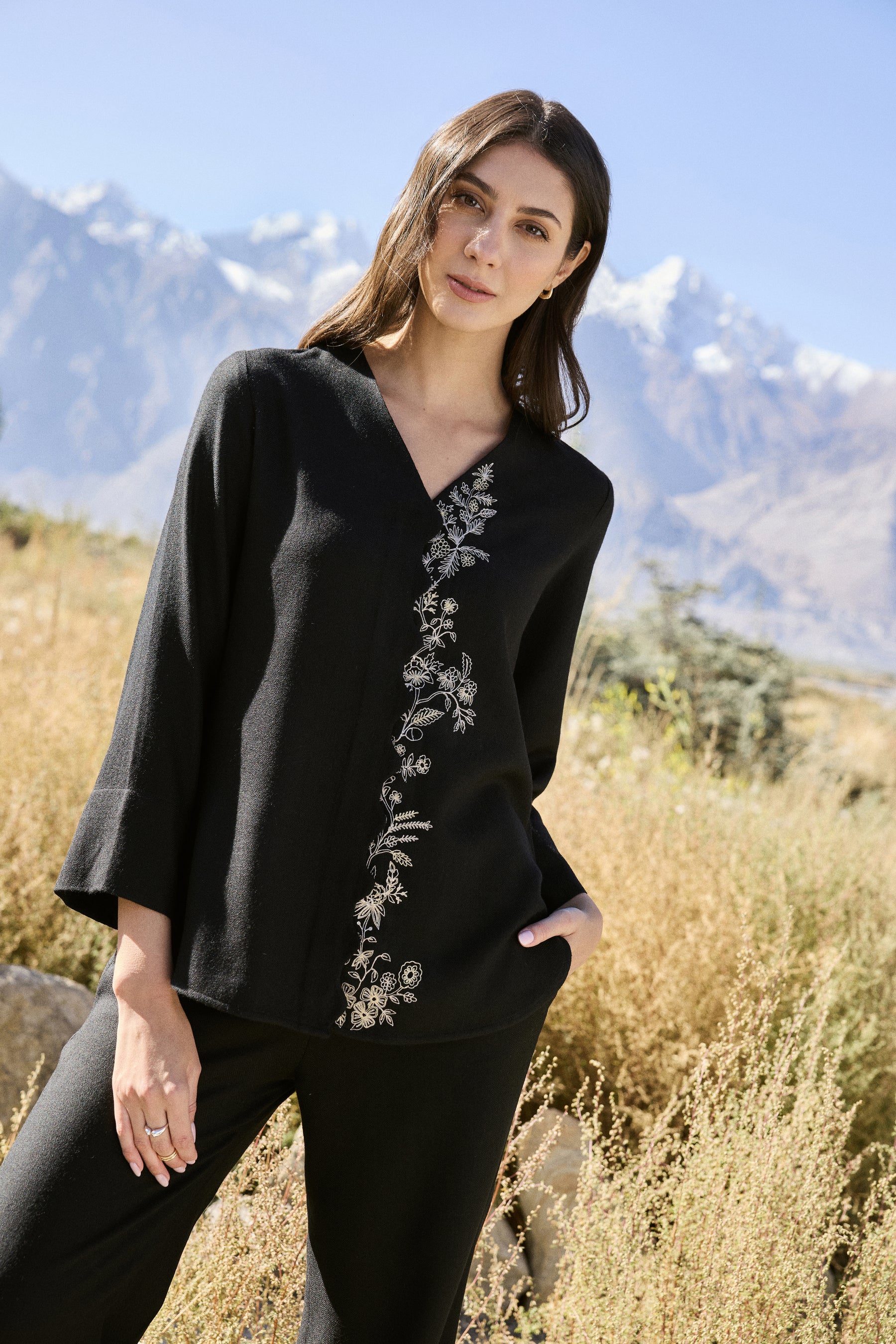 Nyoma Woollen Shirt (Black)