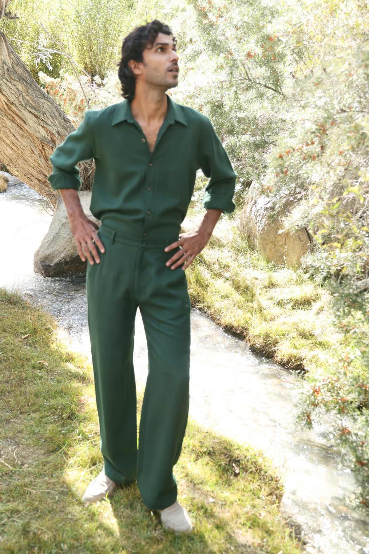 Fallow Woollen Pants- MAN (Forest Pine)