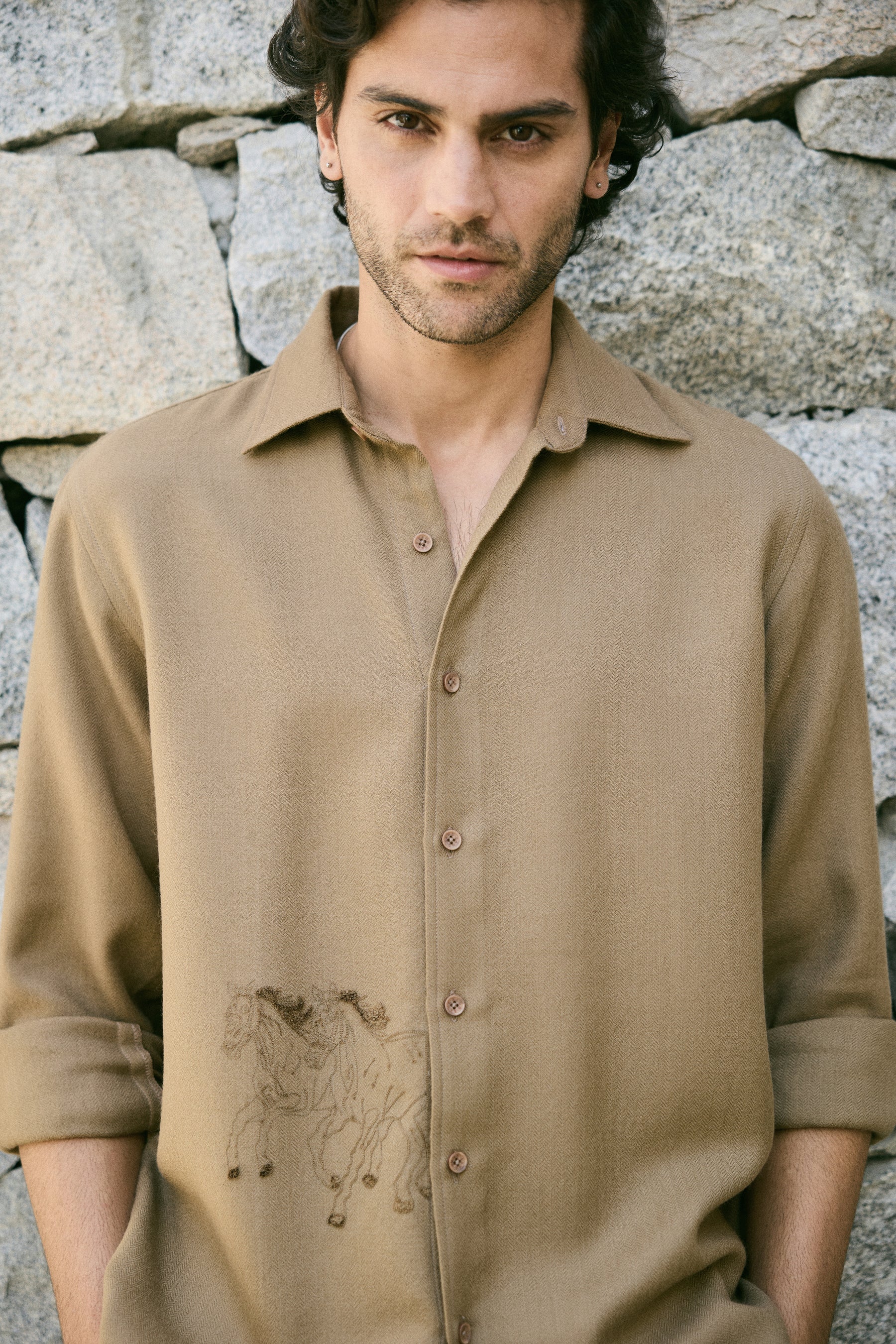 Baral Woollen Shirt- MAN (Valley Clay)