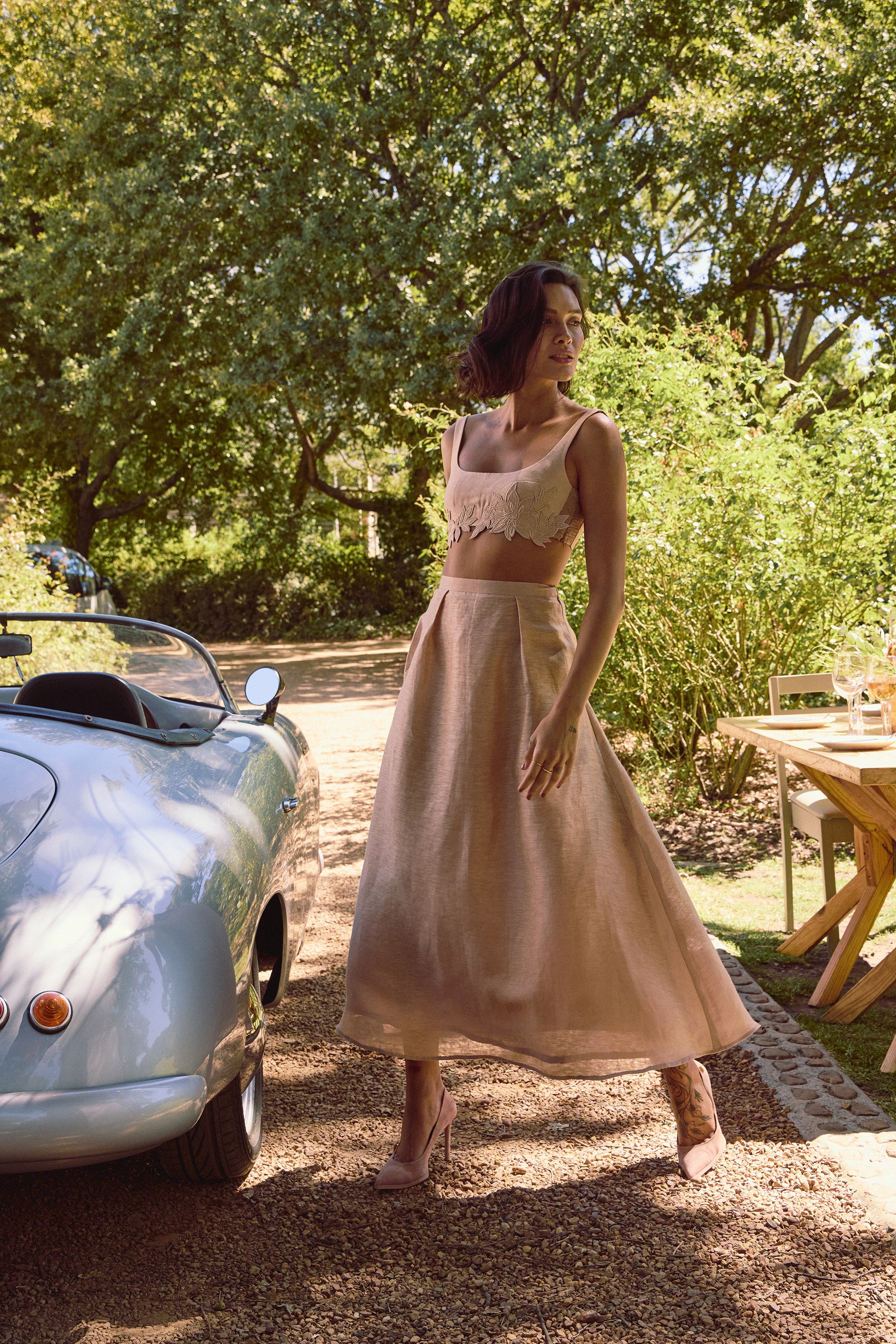 Elizabeth Bandeau Top & Elizabeth Skirt (Blush)