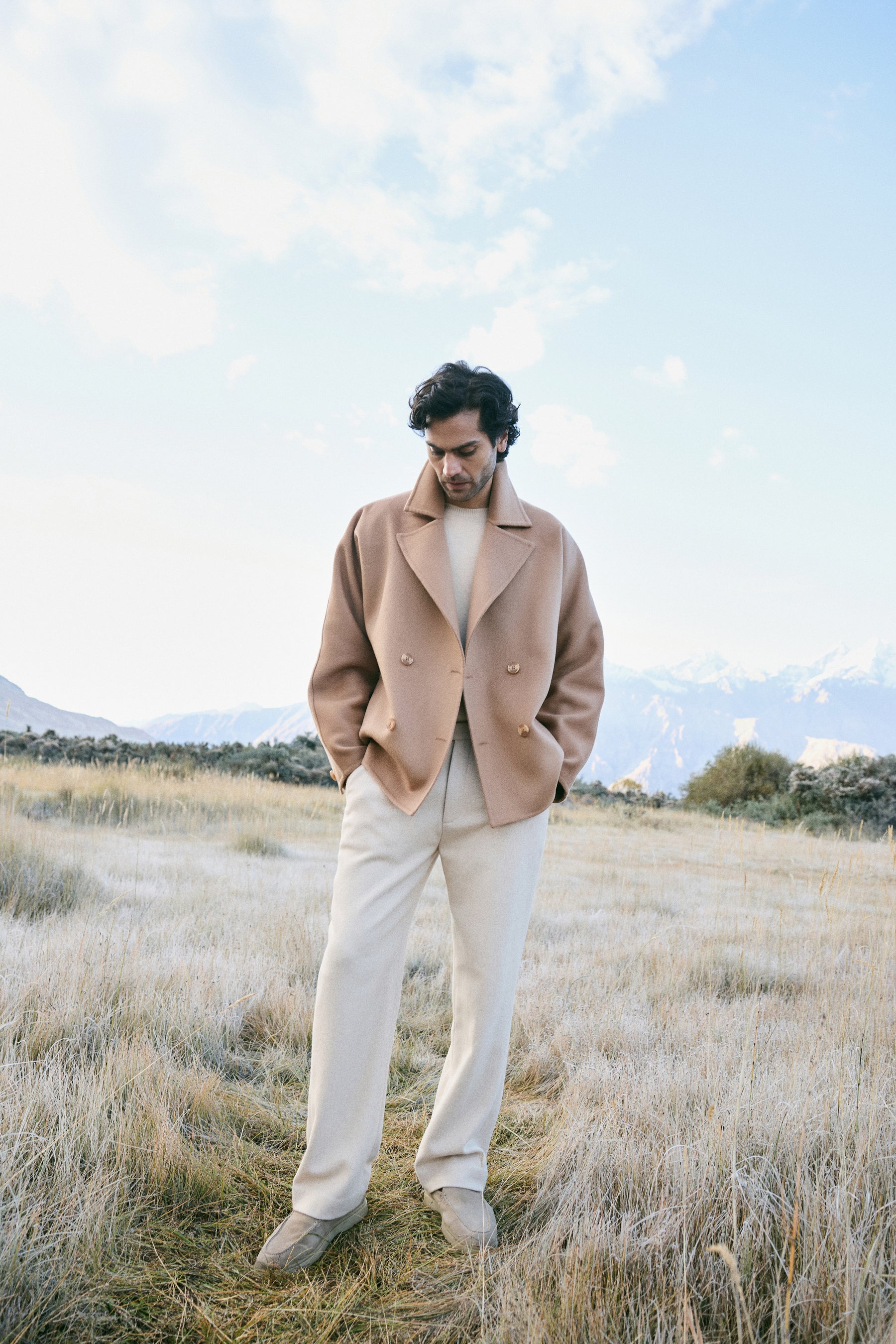 Merino Wool Blend New Trousers- MAN (Oatmeal)