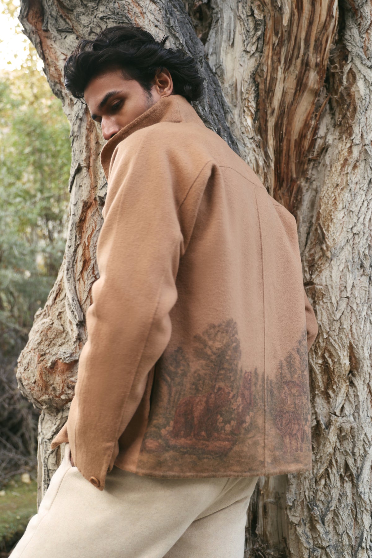 Outlands Print Fluid Jacket -MAN (Caramel)