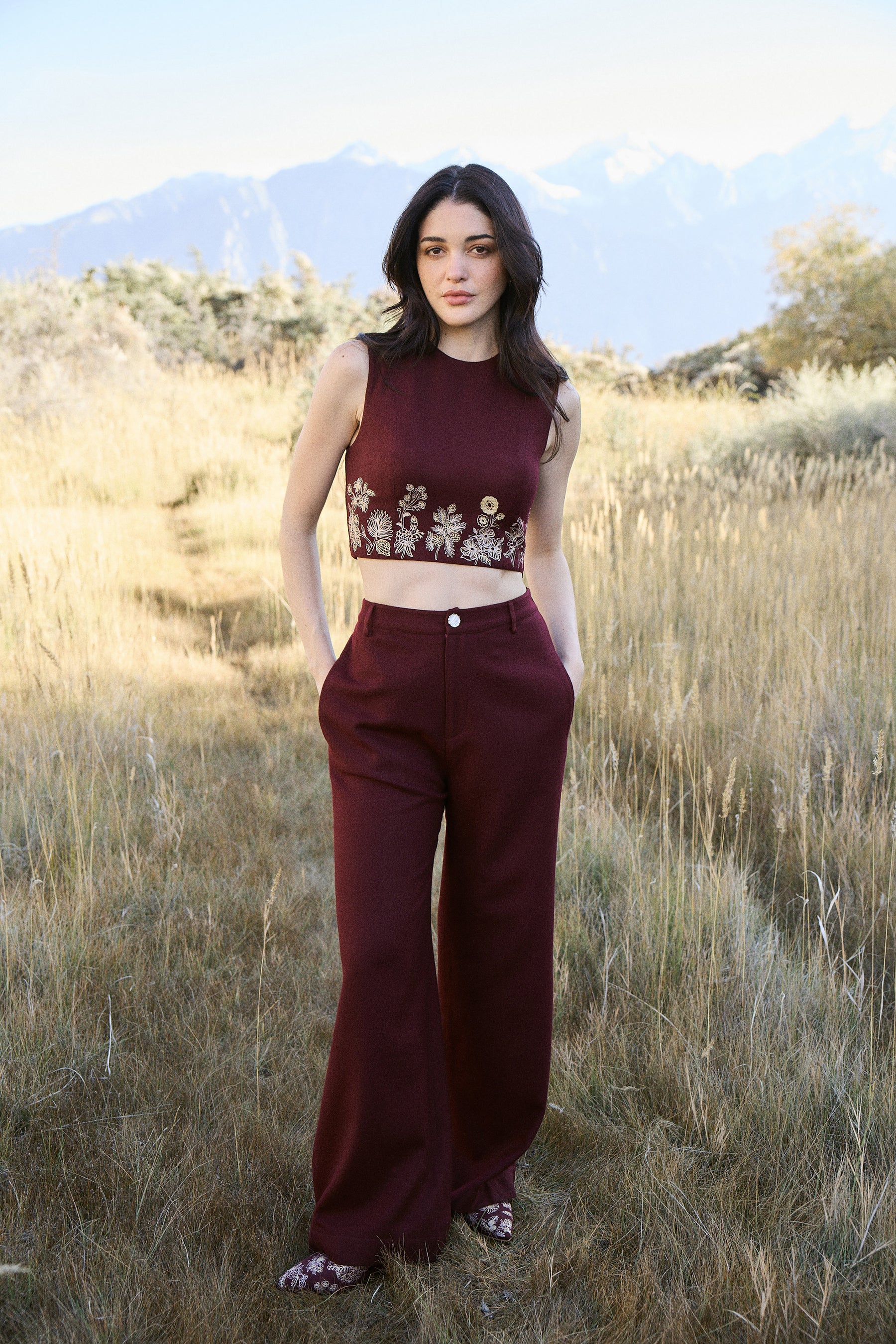 Laha Woollen Pants (Merlot)