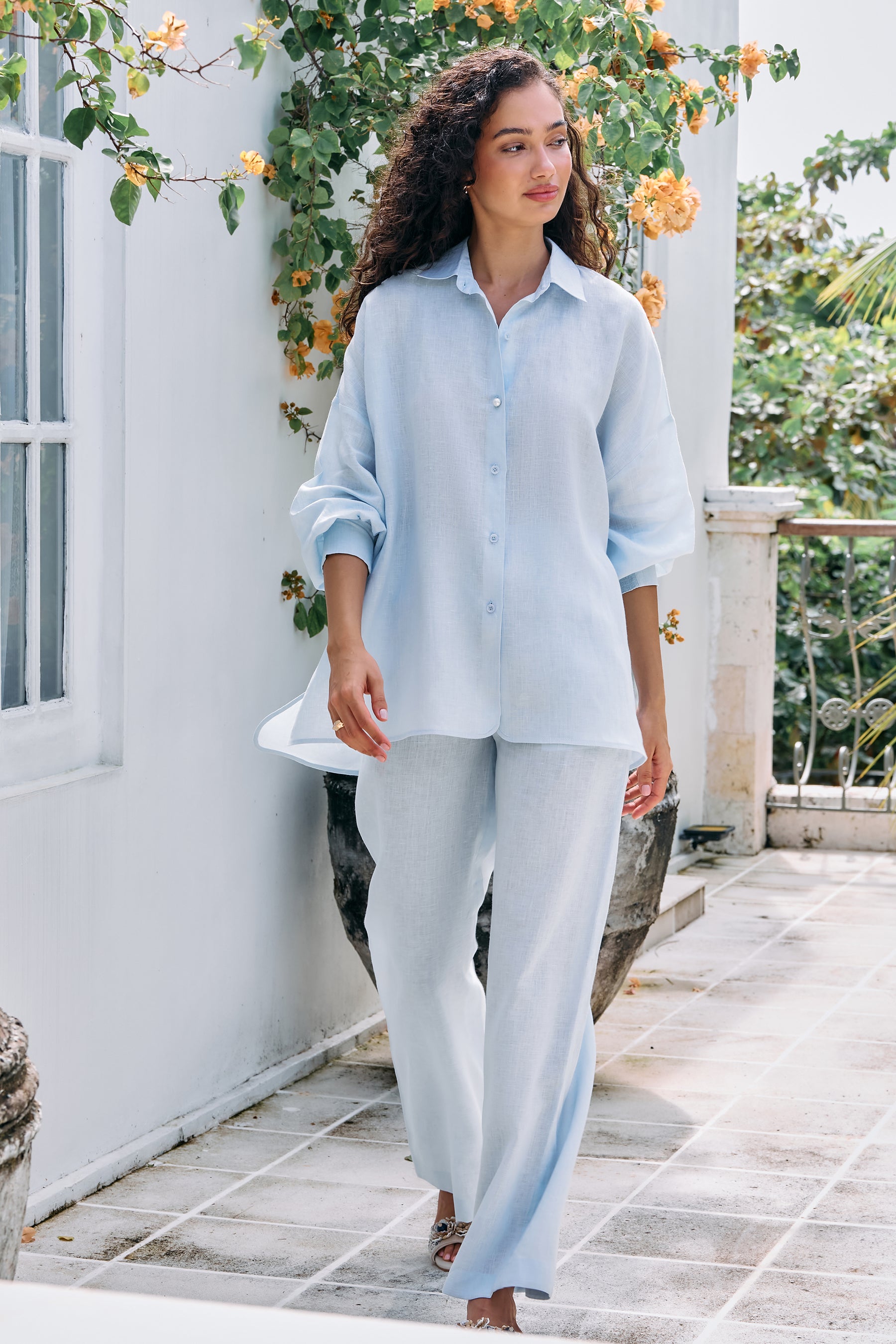 Breezy Day Shirt & Easy Living Pants (Spring Blue)