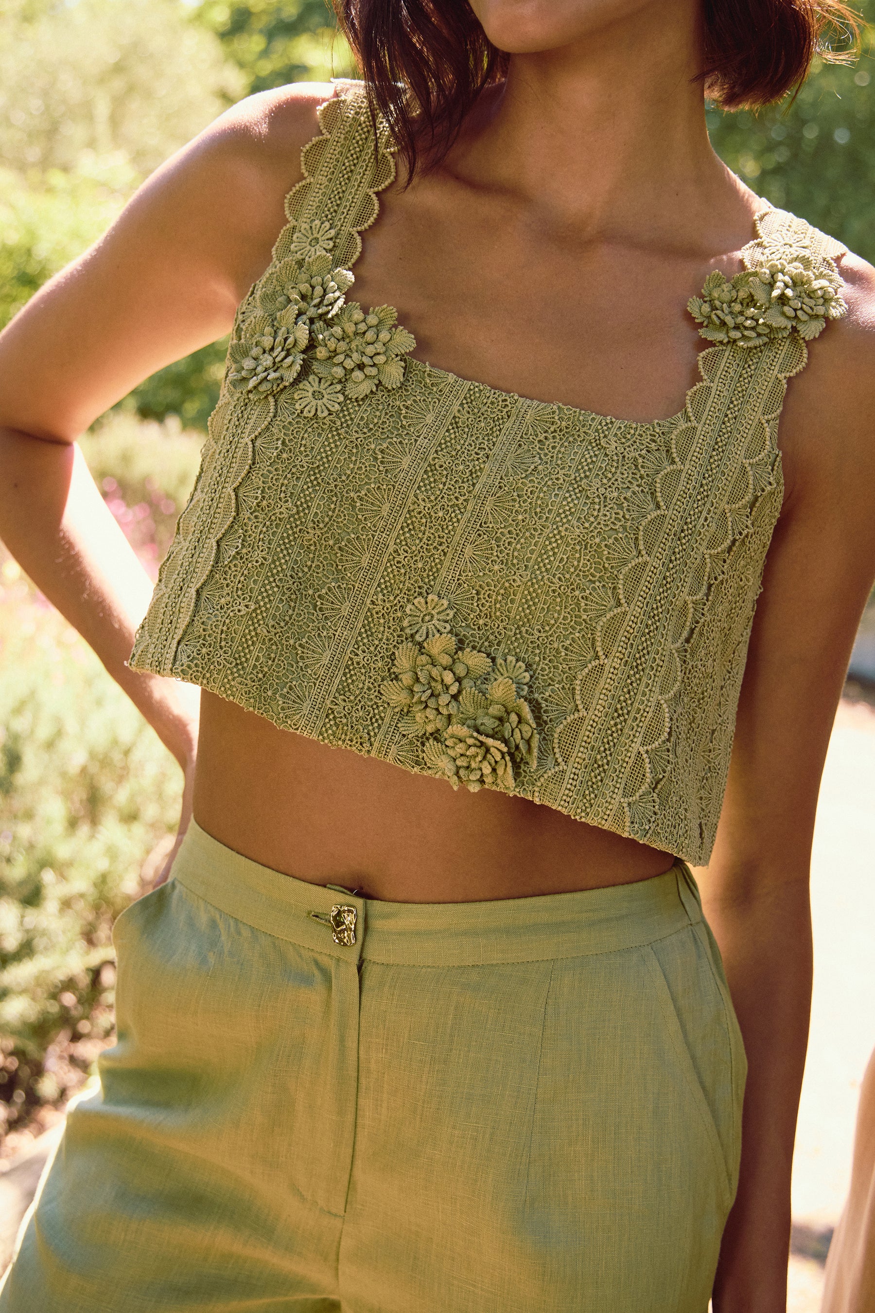 Adderley Crop Top (Pistachio)