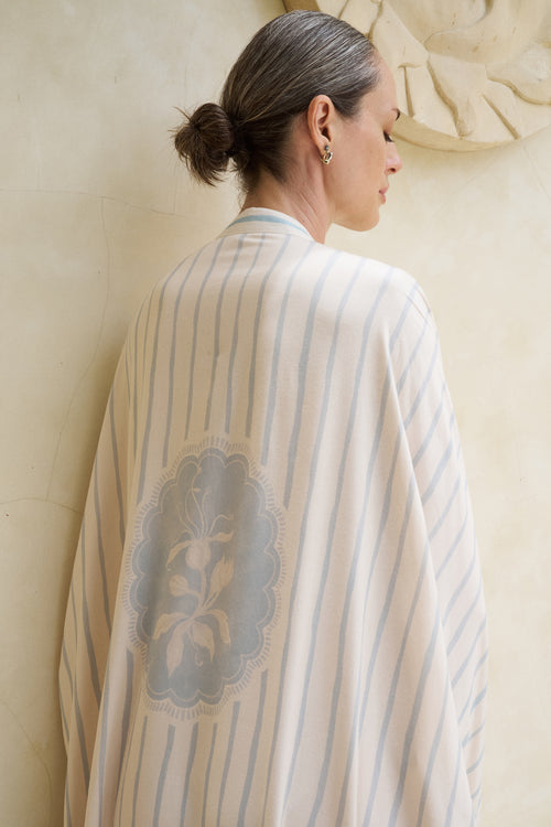 Oasis Print Kaftaan Dress (Spring Blue)
