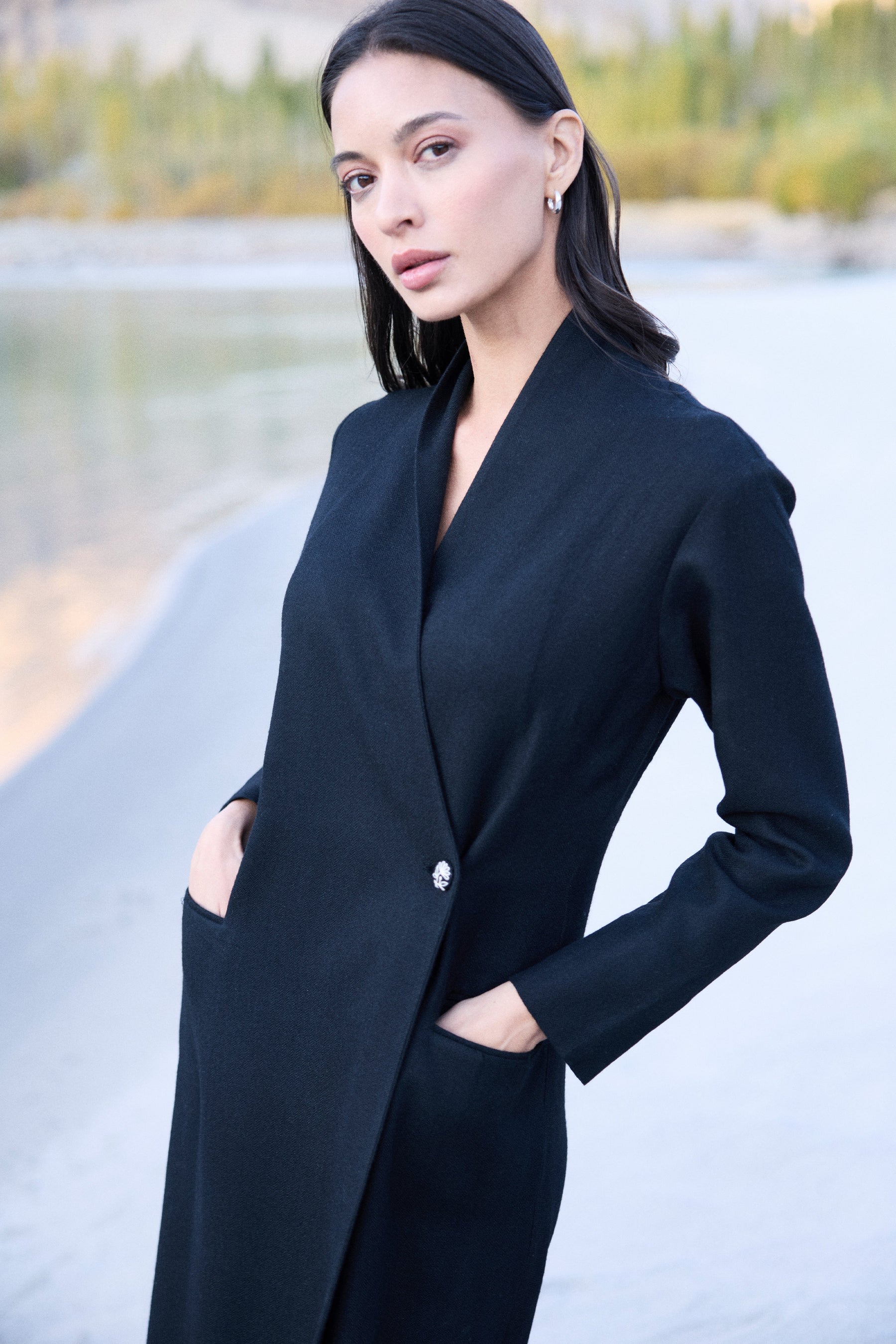 Moriri Woollen Overlay Dress (Black)