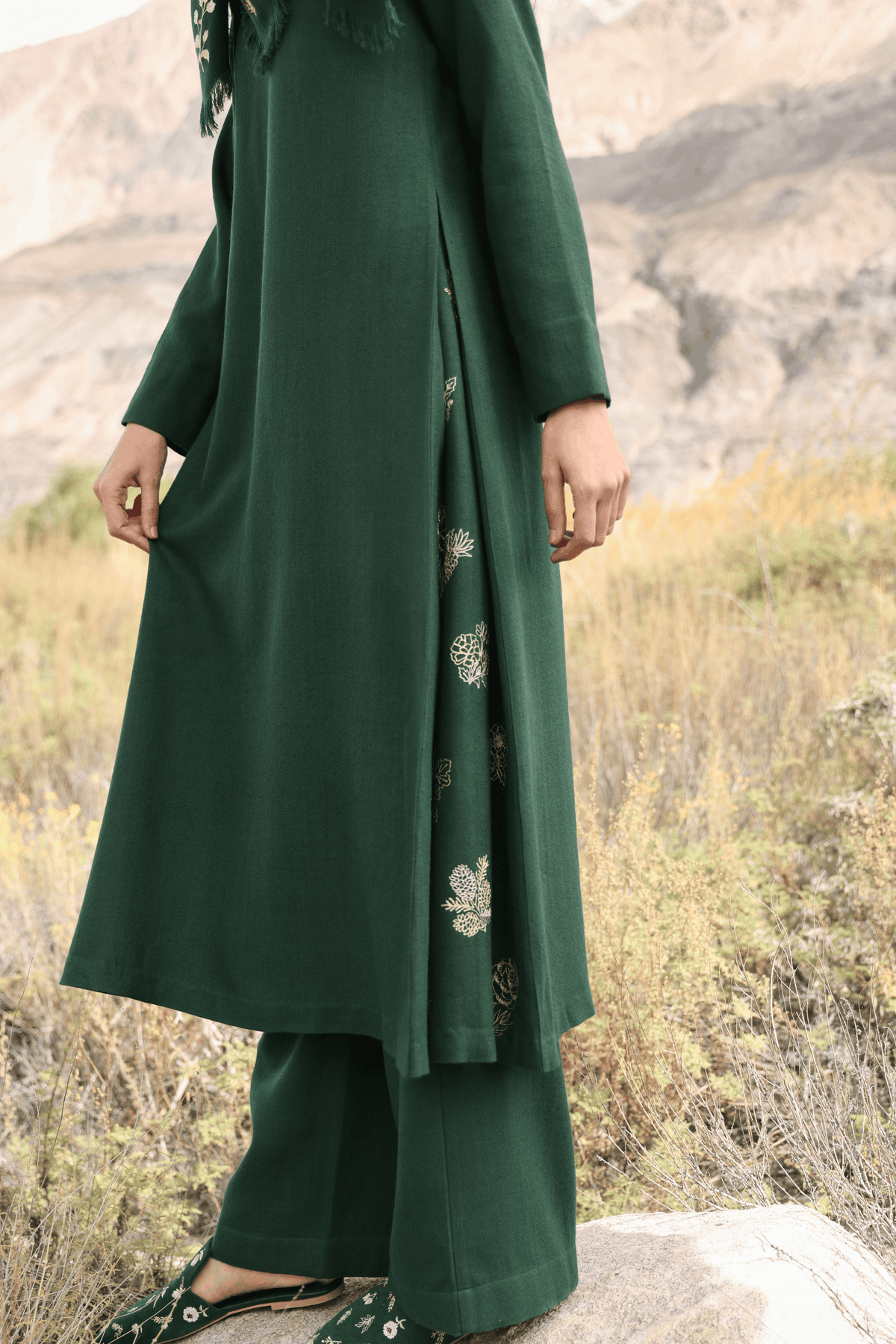 First Frost Woollen Top Dress (Forest Pine)