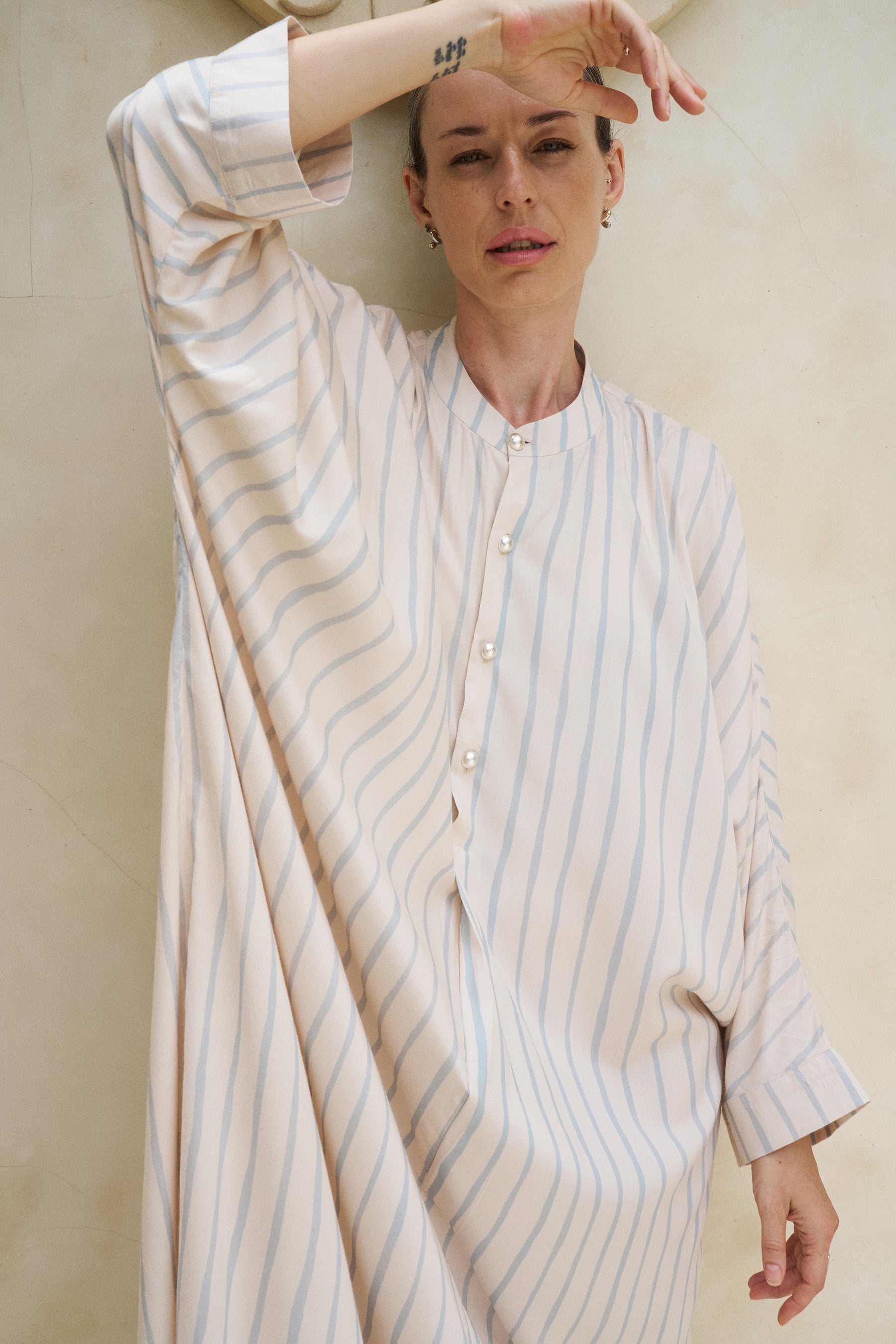 Oasis Print Kaftaan Dress (Spring Blue)