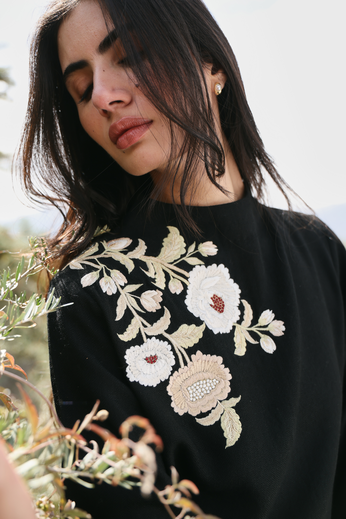 Nightfall Long Woollen Top (Black)