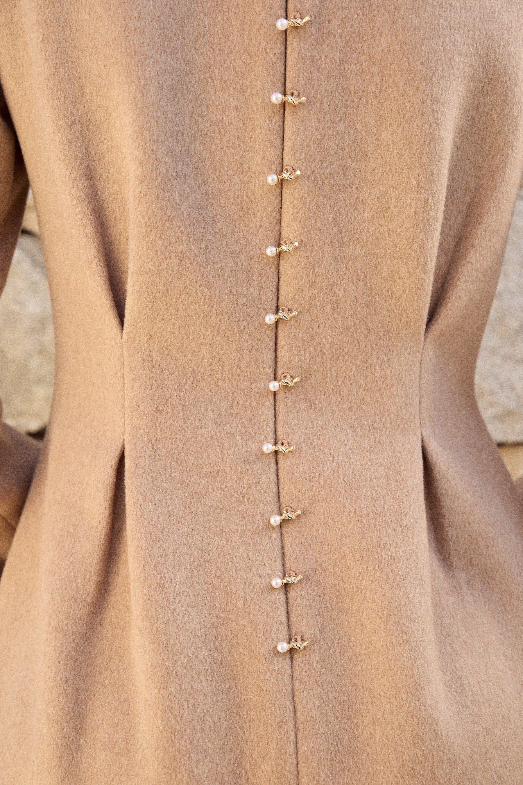 Merino Wool Blend Spine Dress (Oatmeal)
