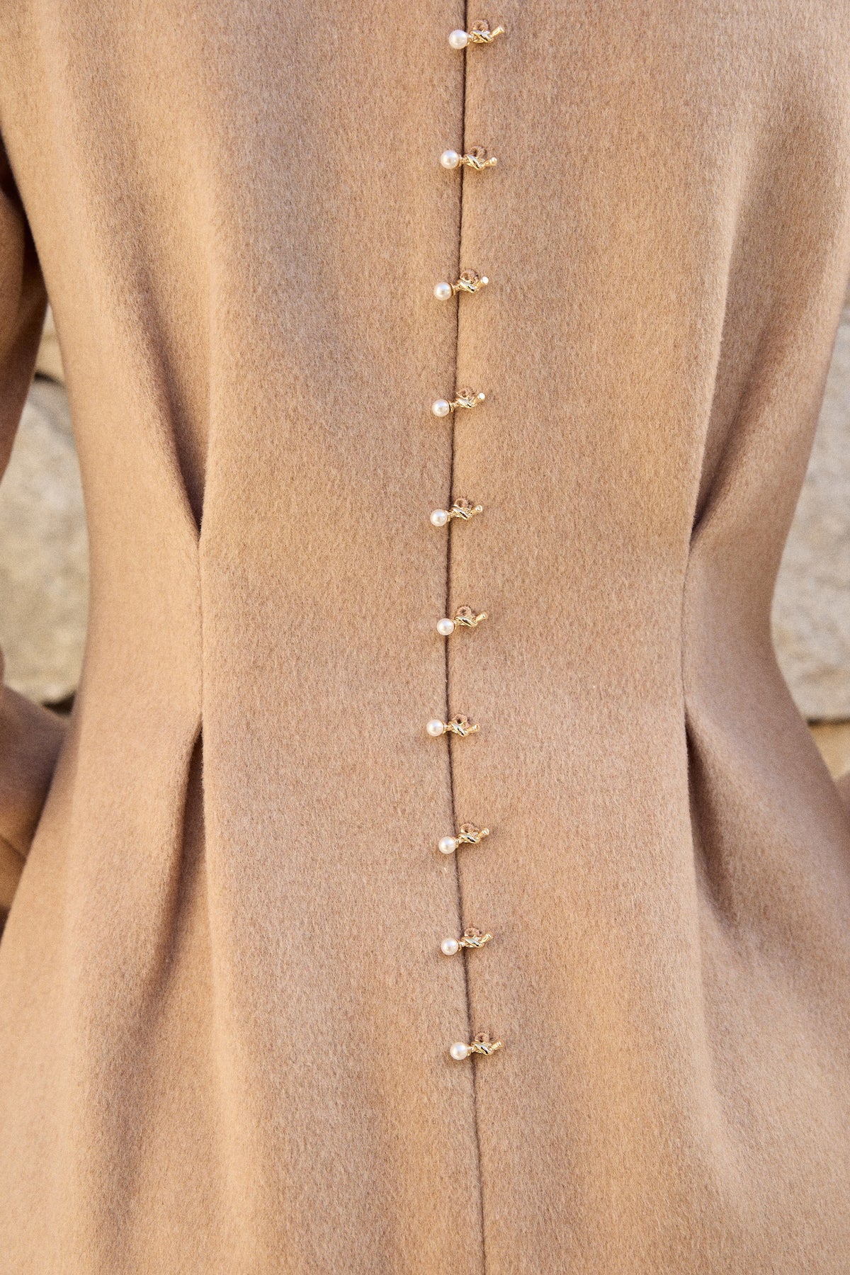 Merino Wool Blend Spine Dress (Oatmeal)