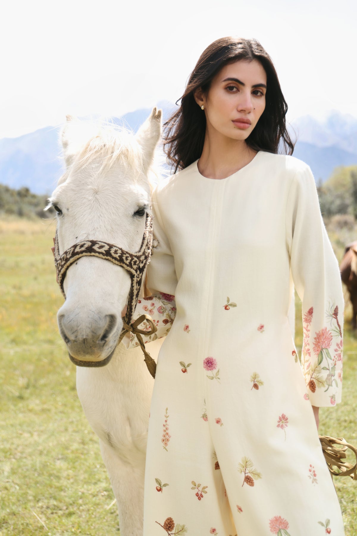 Autumn Bloom Woollen Jumpsuit (Ivory Alpine Botanics)