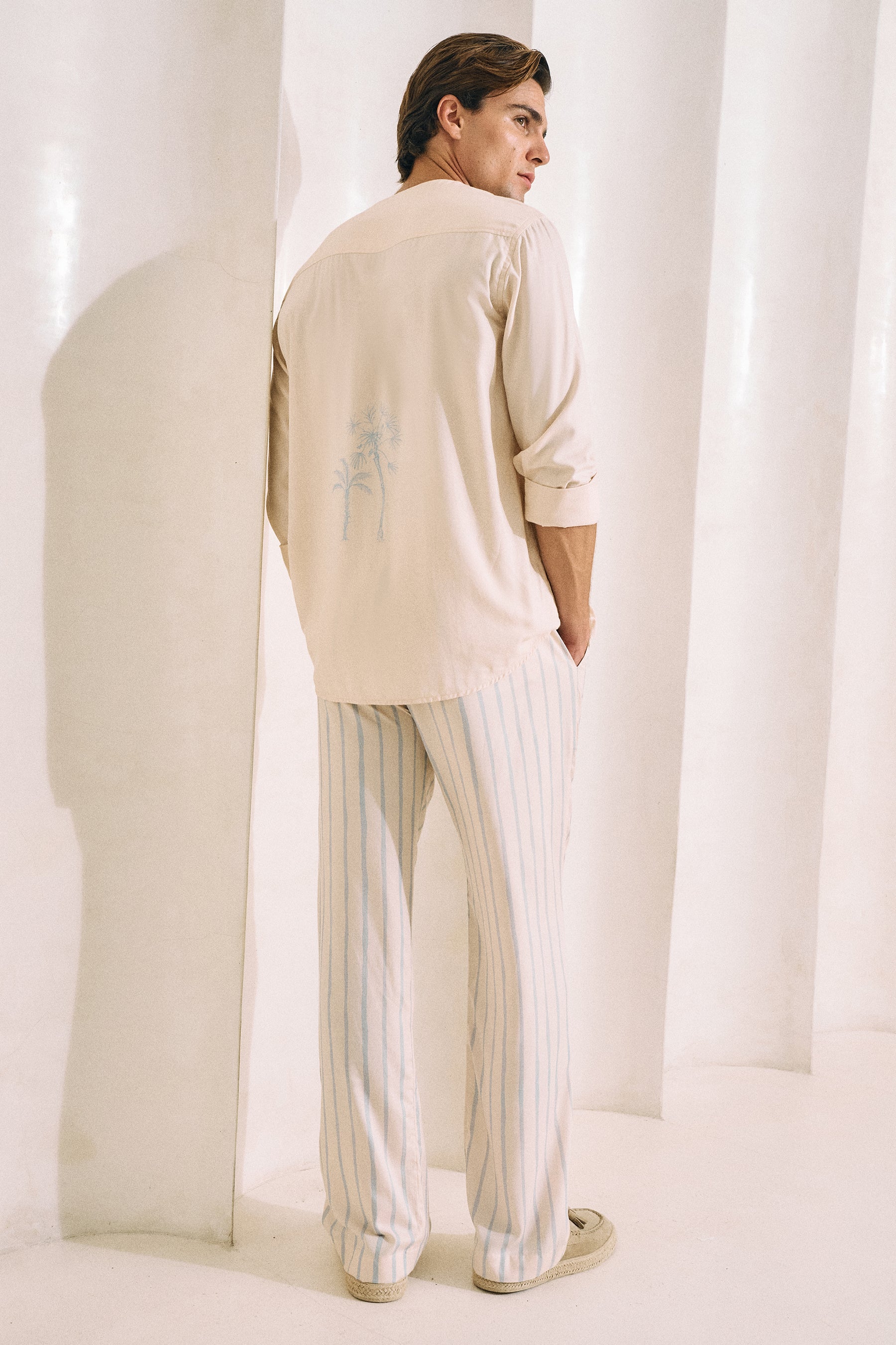 Oasis Print Pants- MAN (Spring Blue Stripe)
