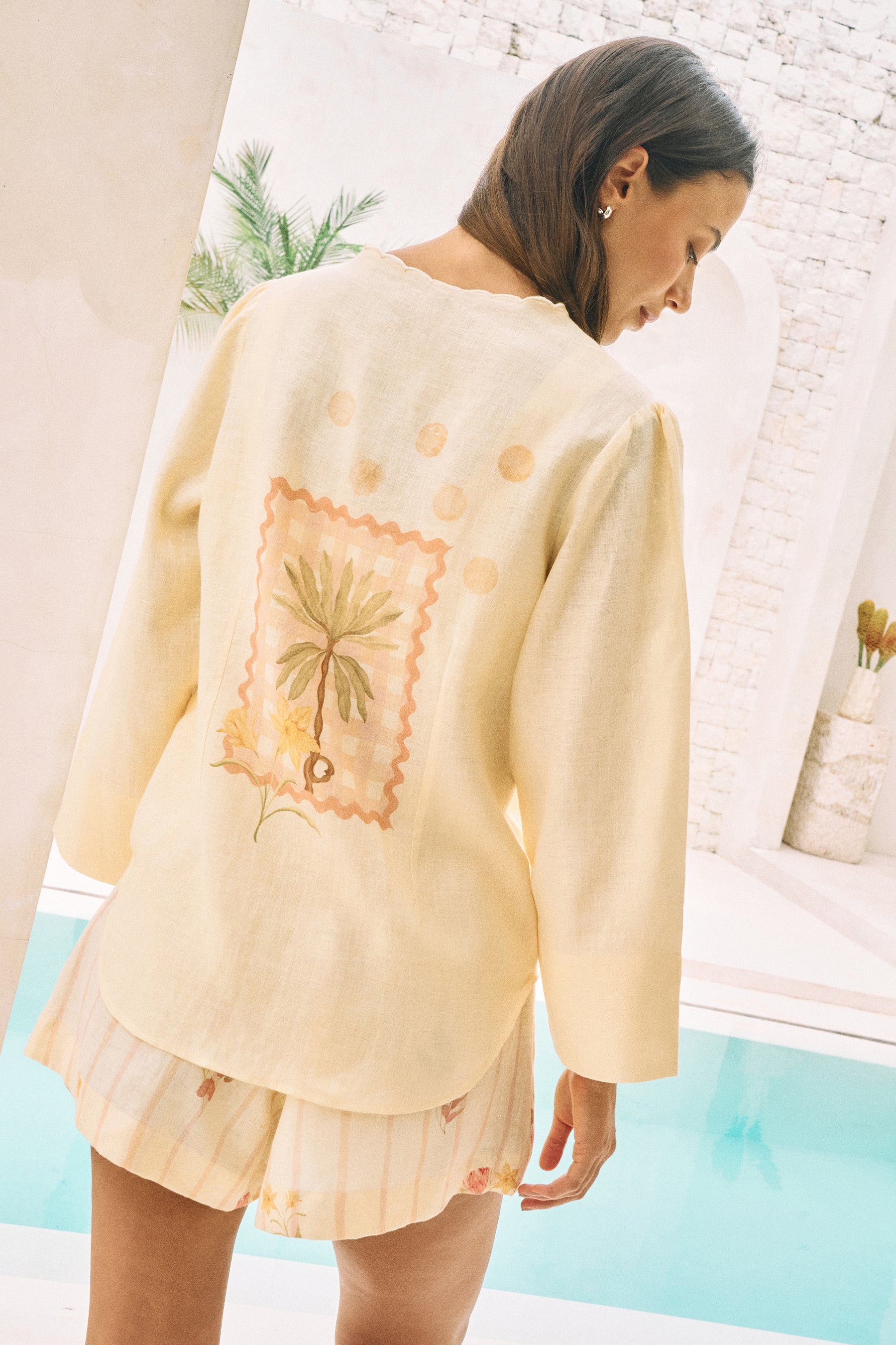 Summer Cooler Shirt & Daydream Shorts (Lemon Postcards Print)