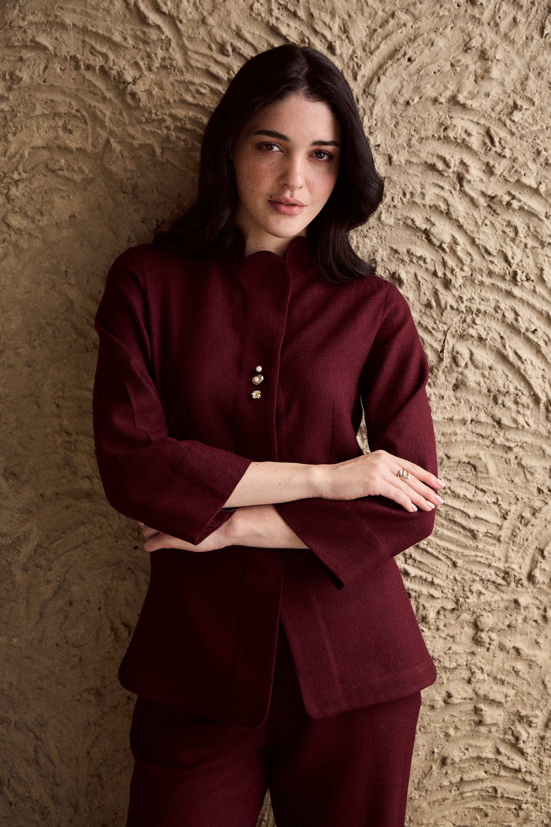 Aira Woollen Top (Merlot)