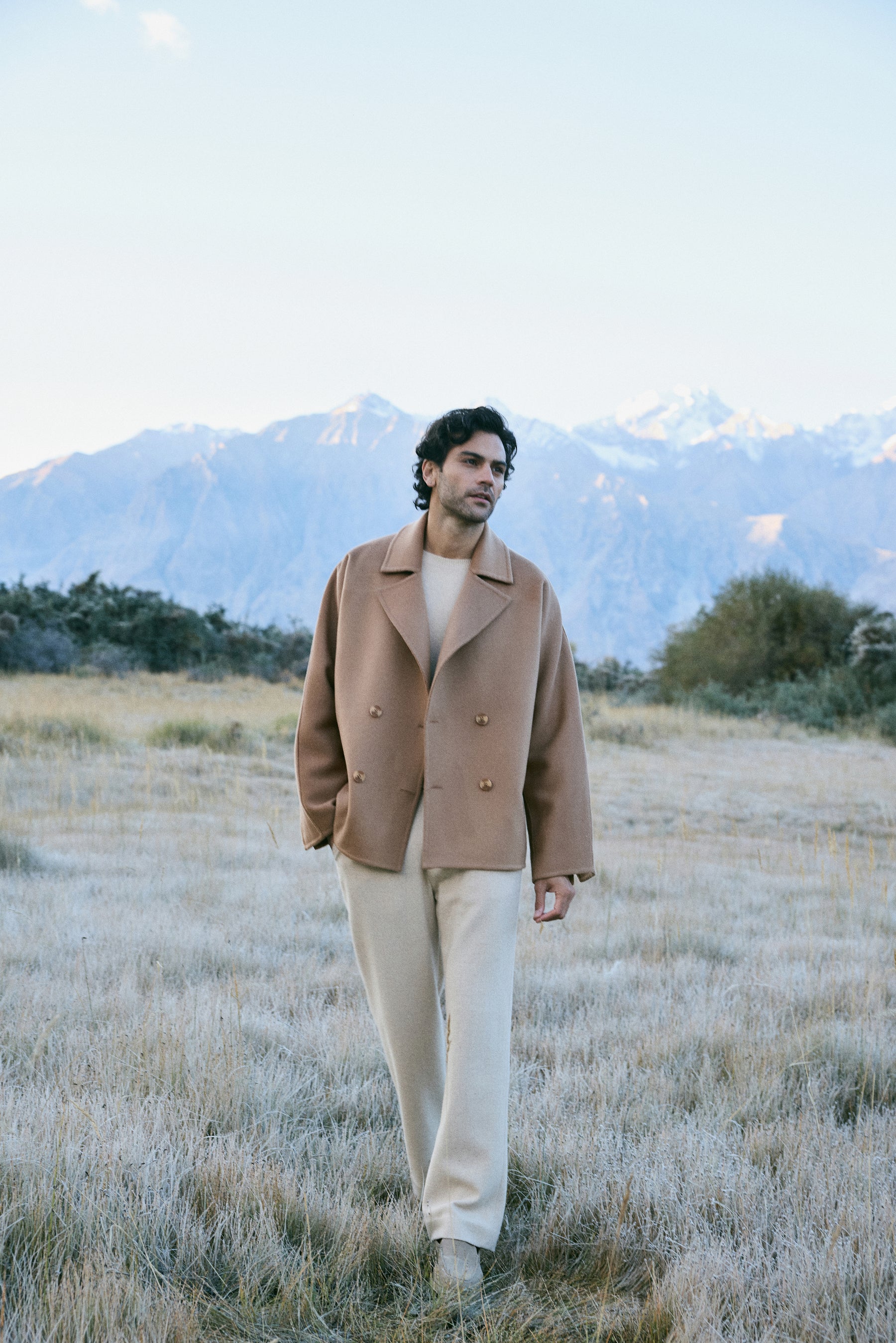 Merino Wool Blend New Trousers- MAN (Oatmeal)