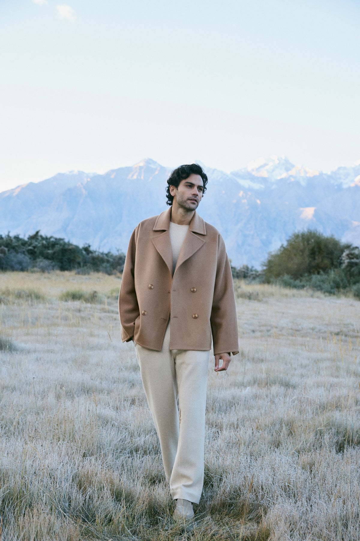 Merino Wool Blend New Trousers- MAN (Oatmeal)
