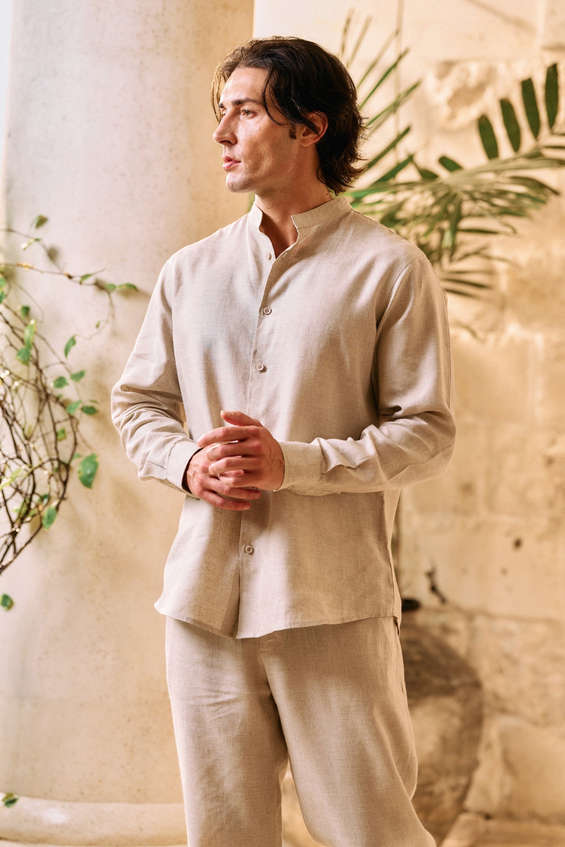 Rome Shirt & Steady Form Pants - Man (Natural)