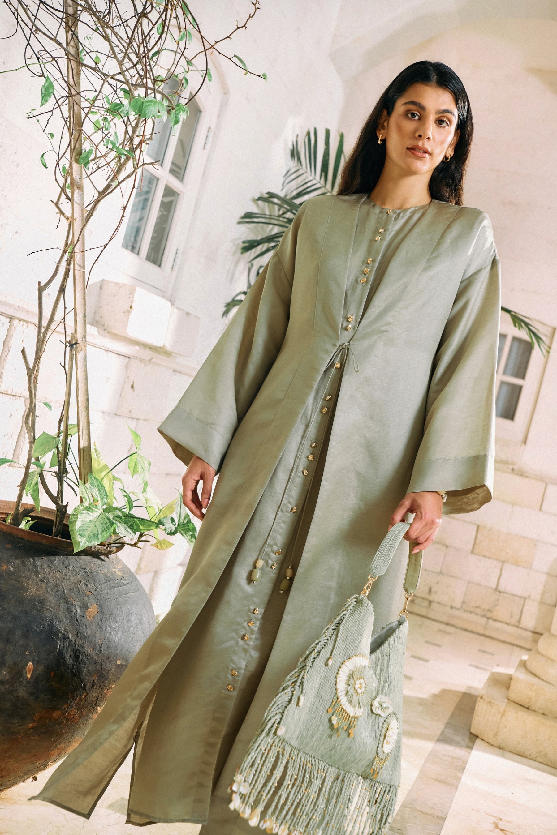 Unfold Dress & Solace Overlay (Sage)