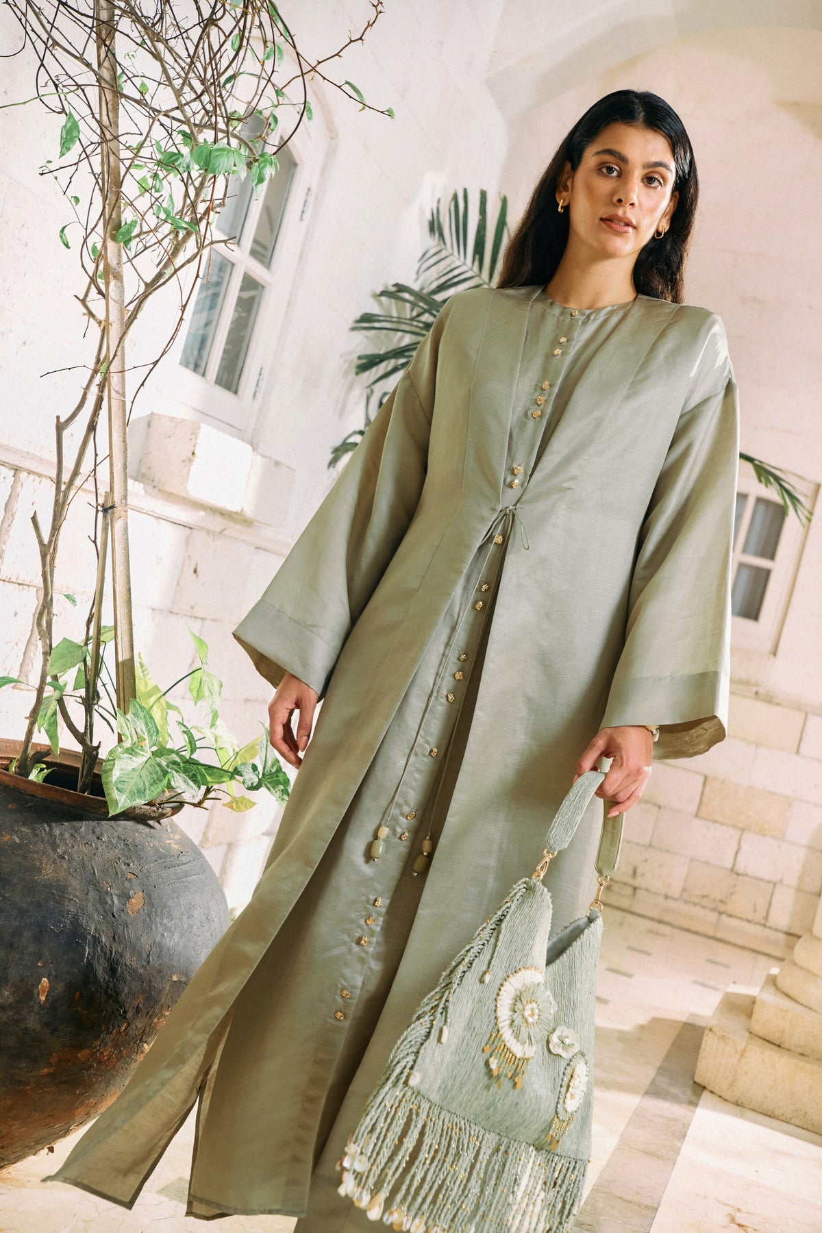 Unfold Dress & Solace Overlay (Sage)
