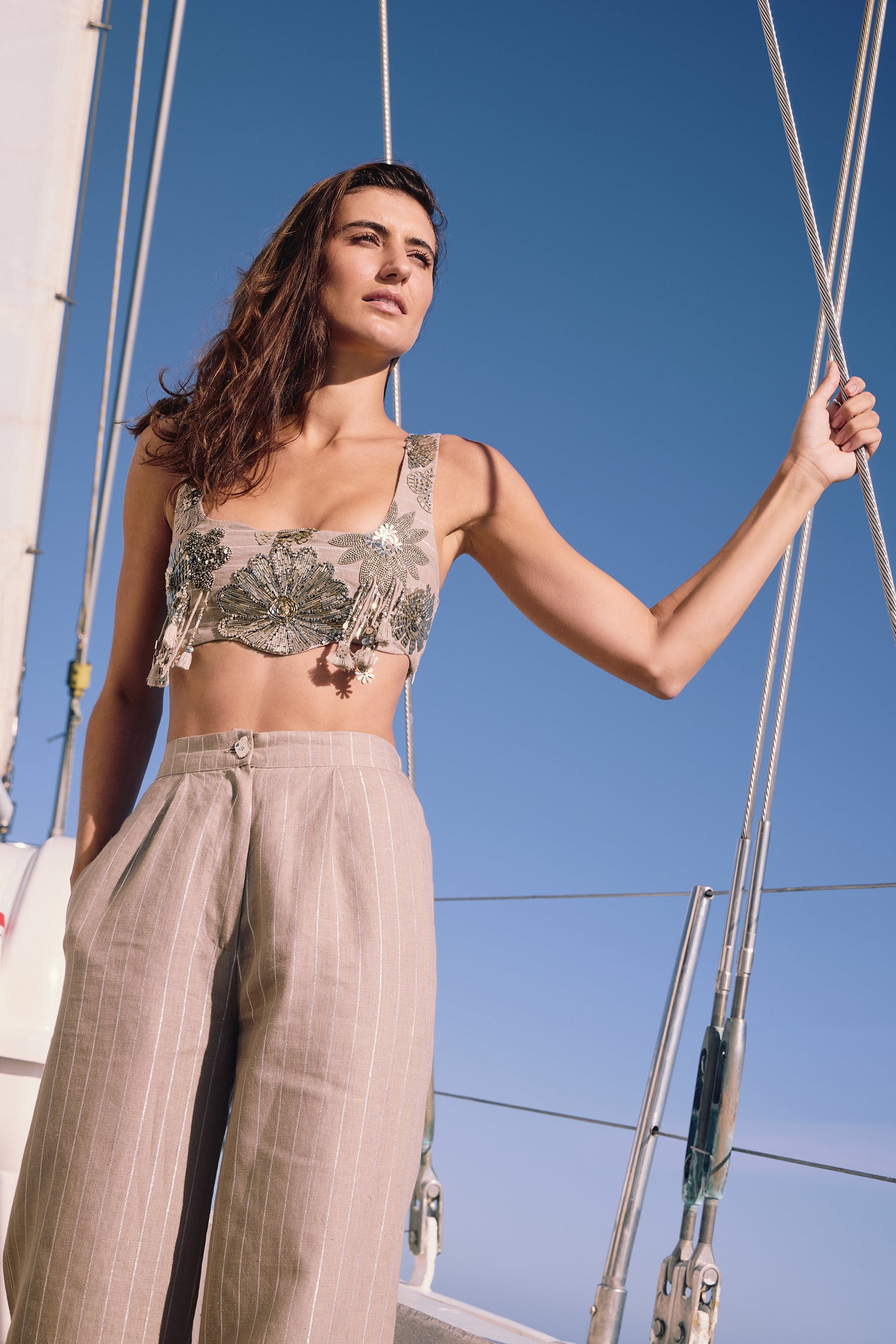 Clifton Bandeau Top (Taupe - Silver)