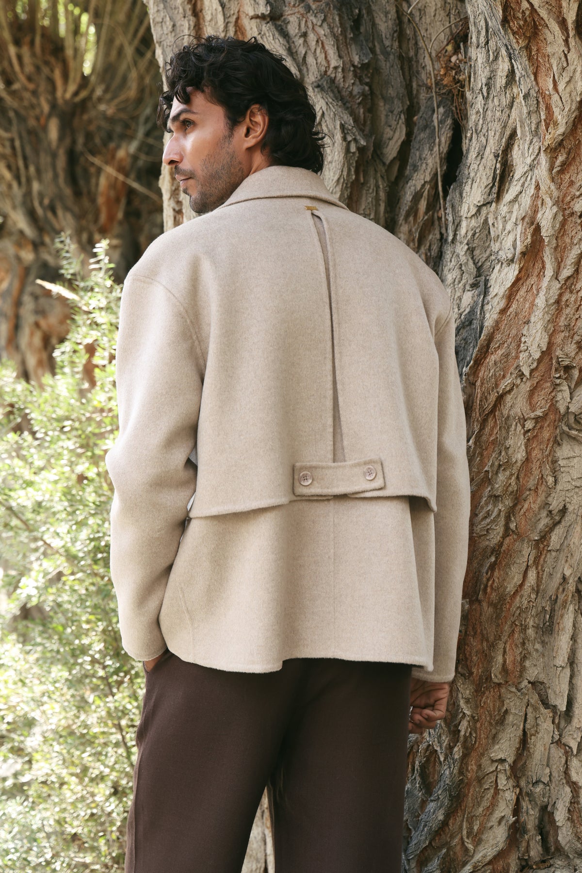 Cashmere-Silk-Merino Blend Storm Layer Coat-MAN (Winter Oat)