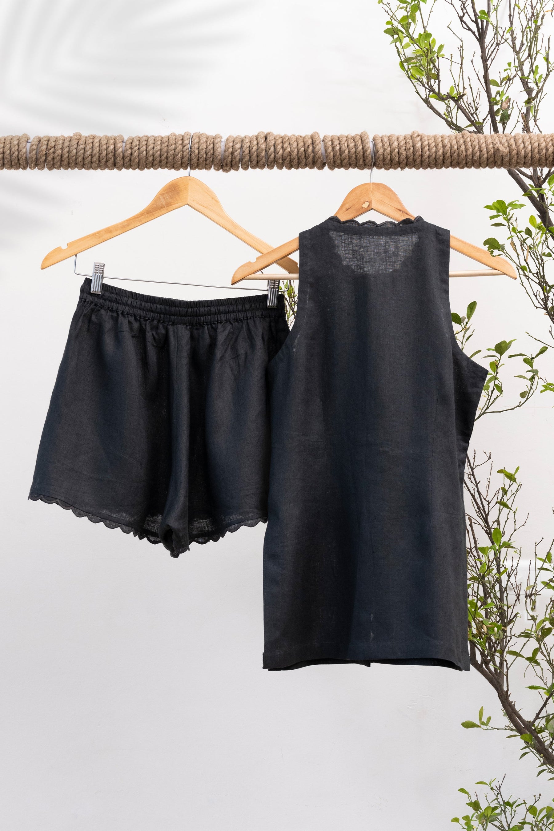 Giza Top (Charcoal) & SAND Outwear Shorts (Charcoal)