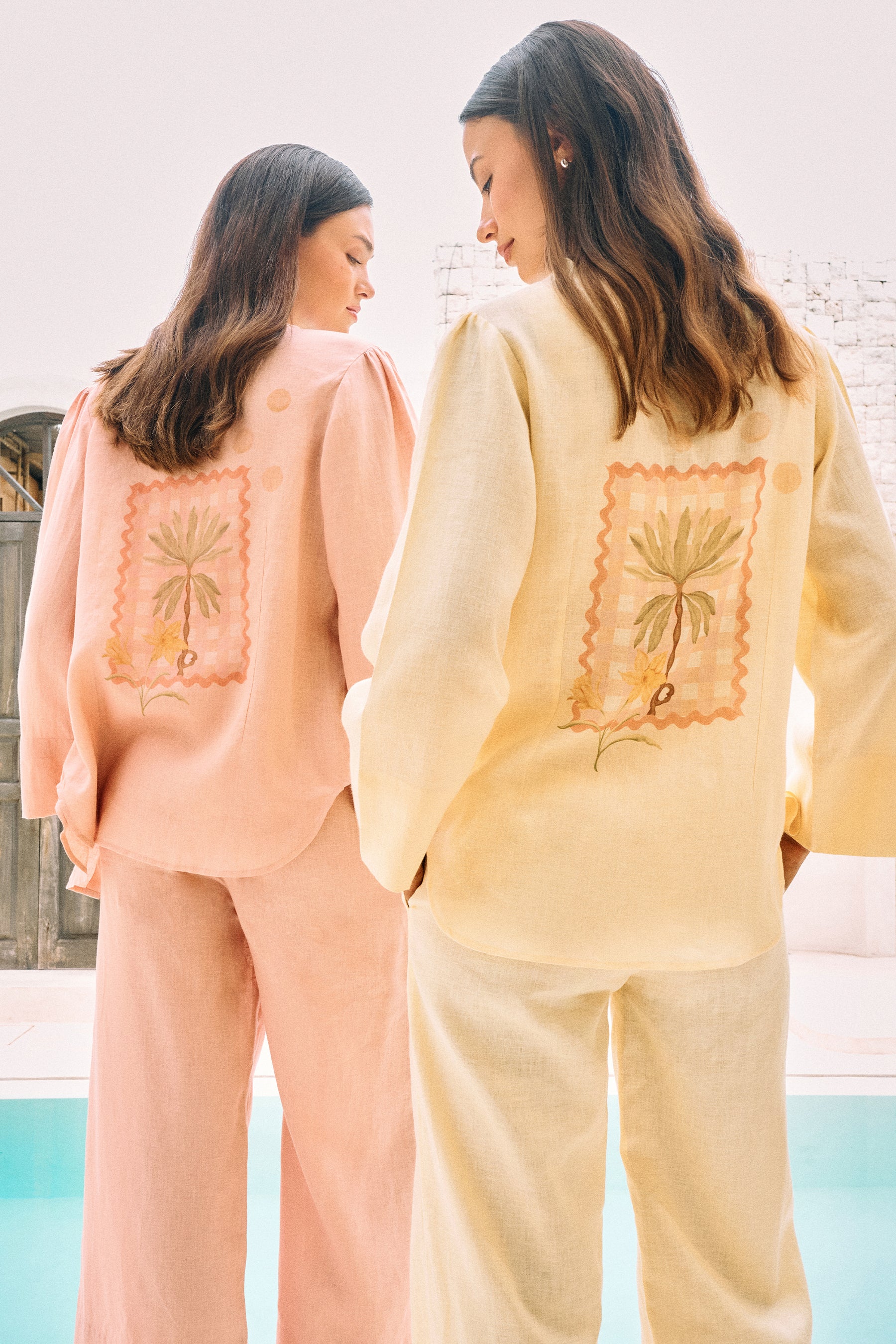 Summer Cooler Shirt (Dusty Pink Postcards Print)