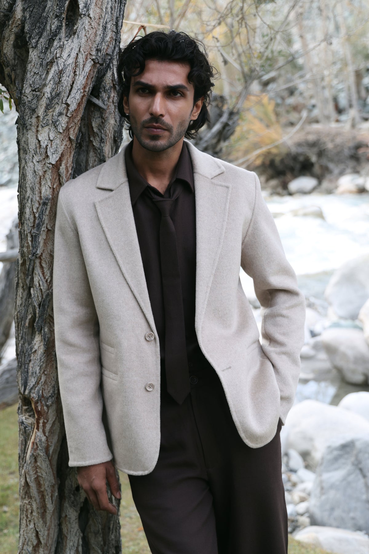 Cashmere-Silk-Merino Blend Blazer-MAN (Winter Oat)