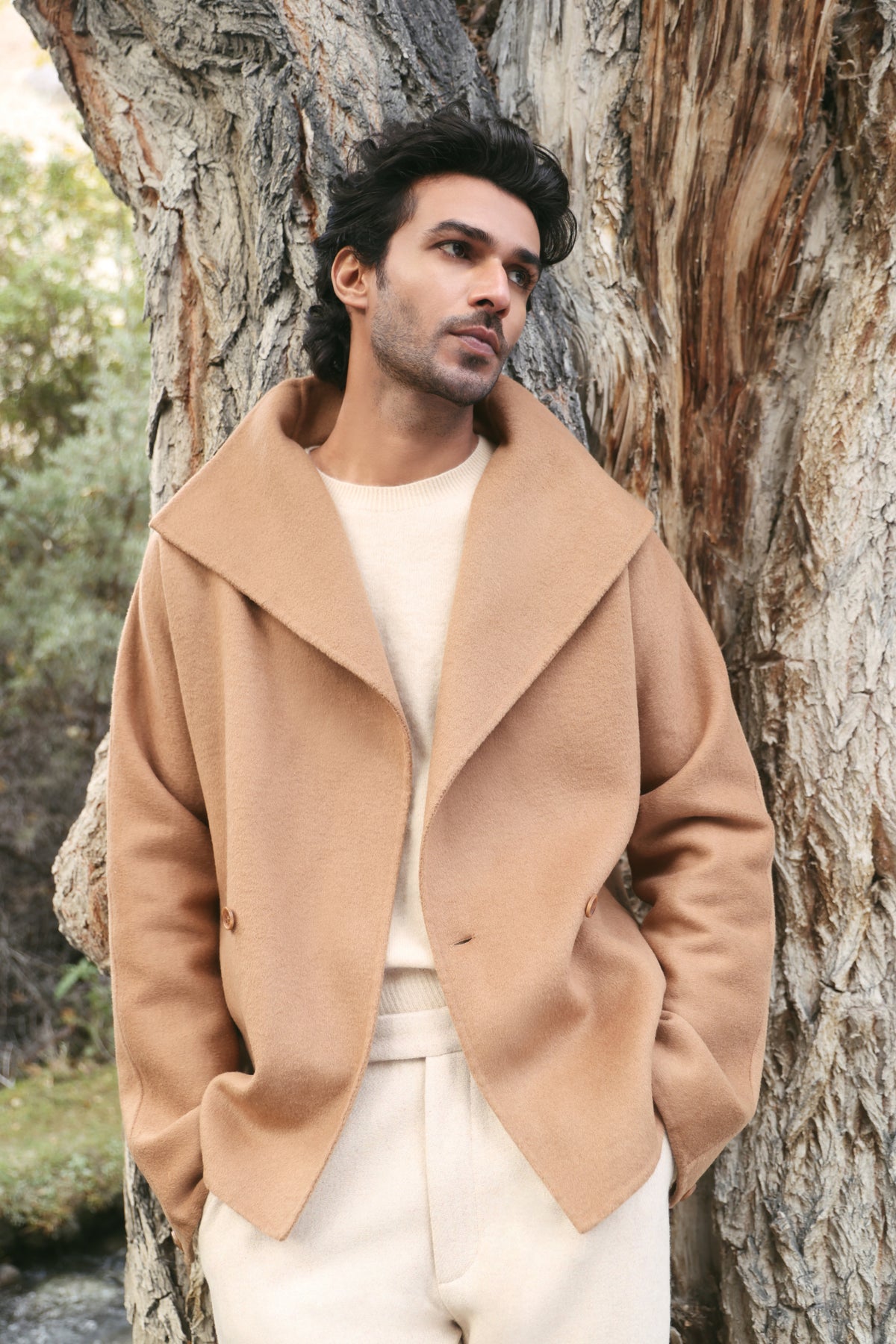 Outlands Print Fluid Jacket -MAN (Caramel)