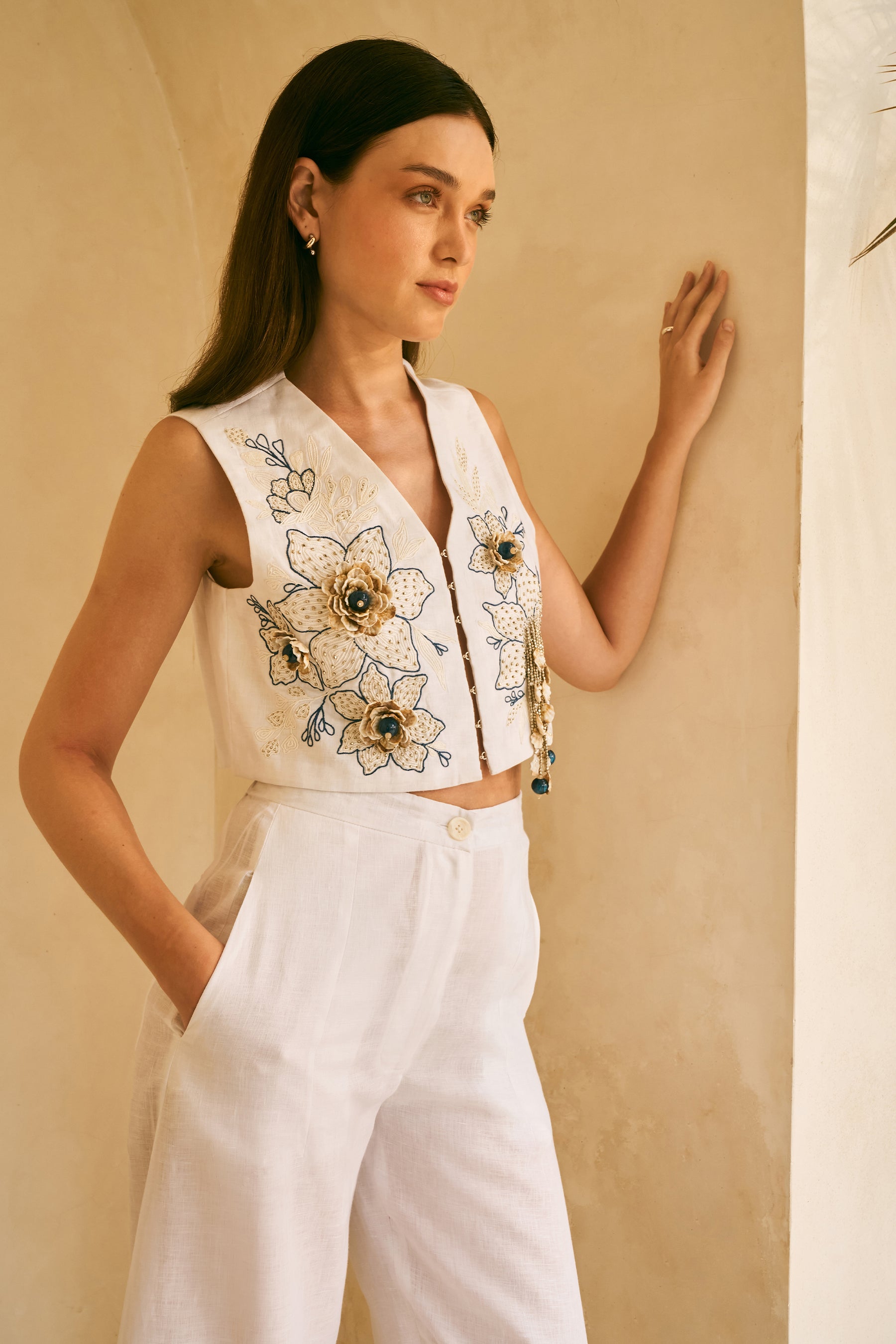 Small Hours Top & Wandering Pants (White)